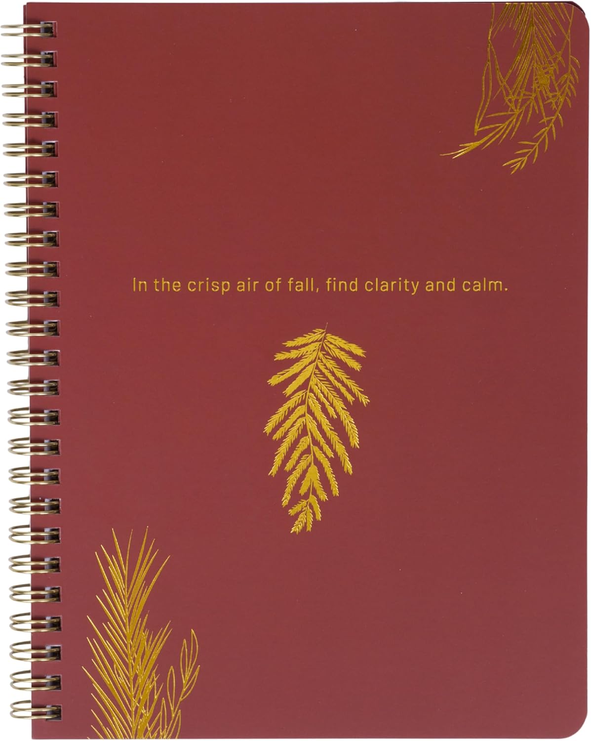 Happy Hoos® Aesthetic Spiral Notebook - 6.25" x 8.25" College Ruled Journal Notebook - Hard Cover Writing Journal for Work, School, Travel, More - Floral Notebook 8 Seasonal Designs (Gilded Autumn)