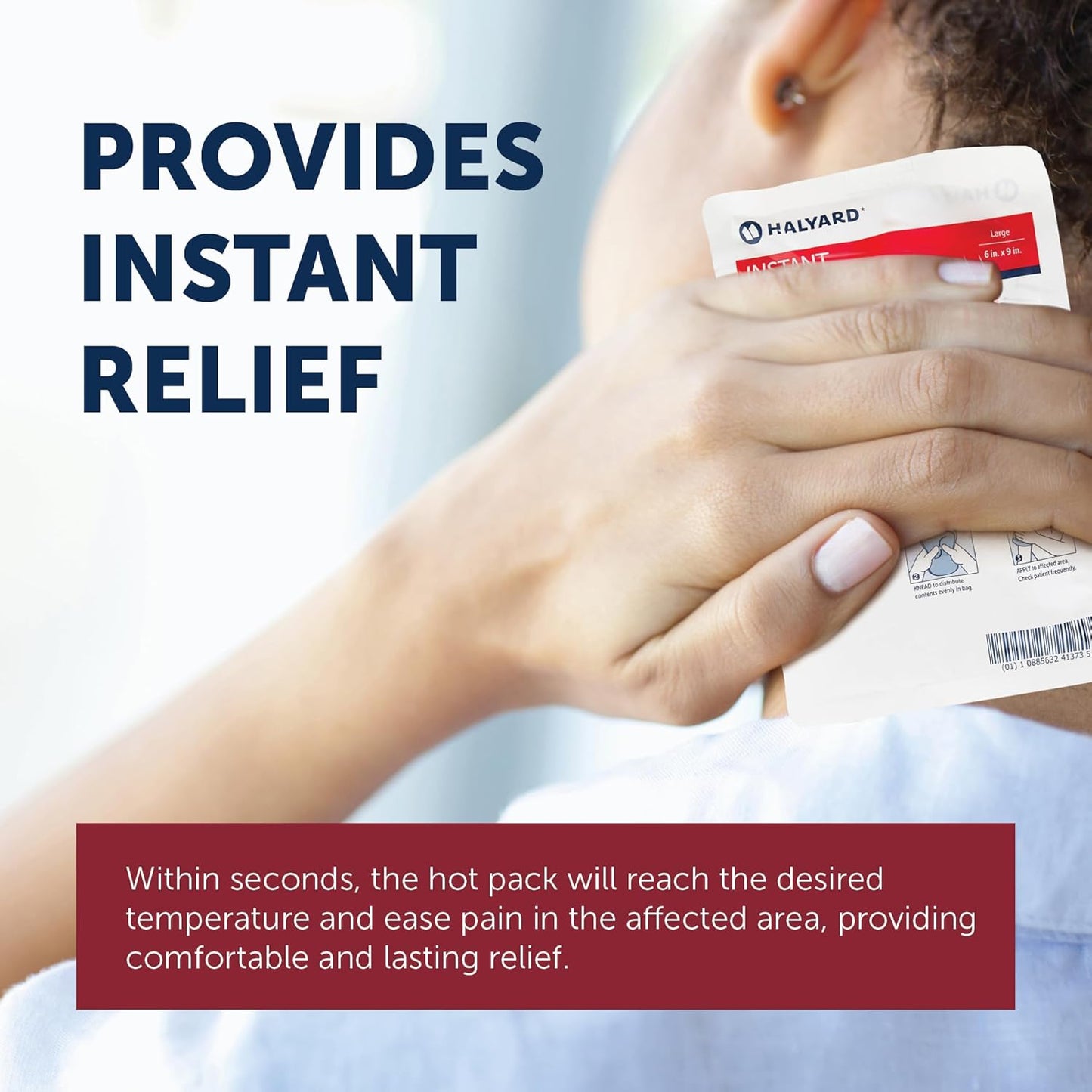 HALYARD Hot Compress Disposable Instant Warm Packs Heat Therapy Pain Relief 4 x 9 Inches, 24 Packs Per Case - 51789