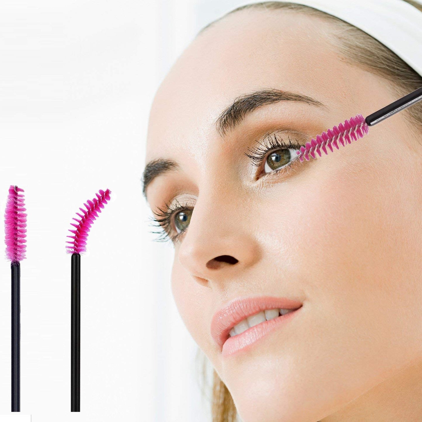 3x100 Packs- Lint Free Lash Extension Eye Gel Patches & Glue Rings Holder Eyelash Extension Rings & Eyelash Mascara Brushes Wands