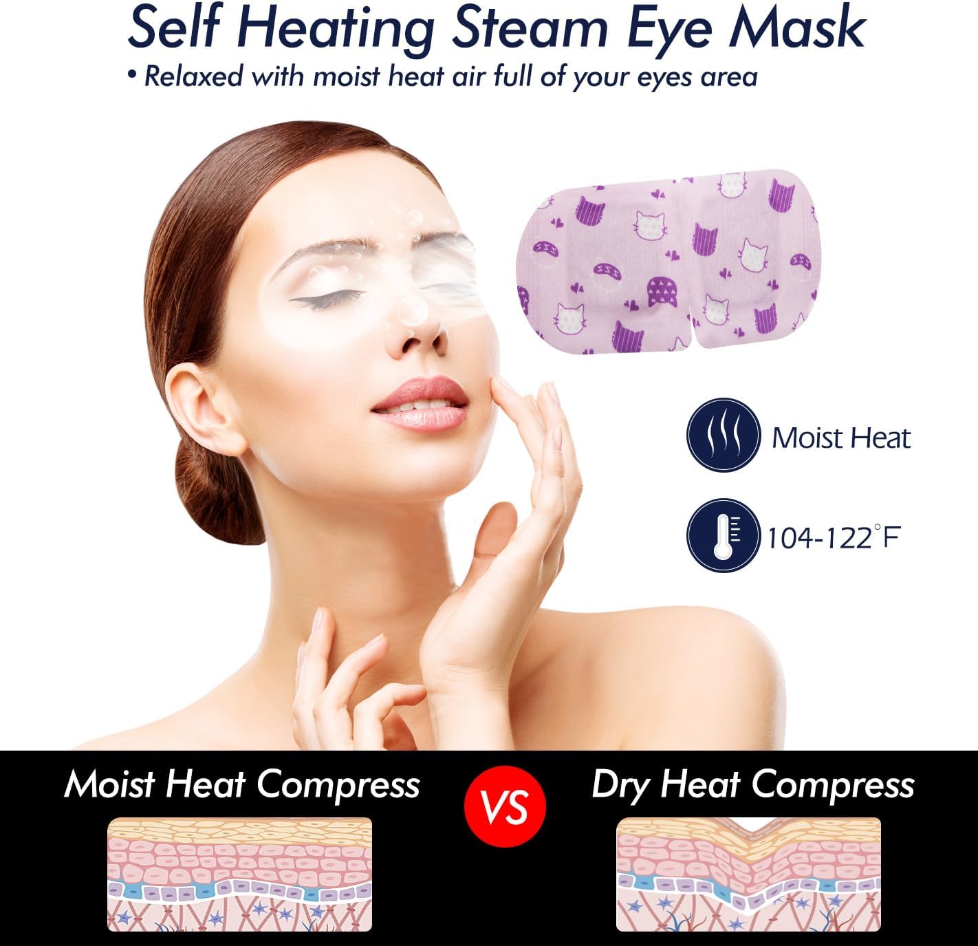 Jekeno Steam Eye Mask, 30 Packs Eye Masks for Dry Eyes Dark Circles and Puffiness, 40-60 Minutes Self Heated Steam Warm Eye Mask, Christmas Spa Gifts for Women
