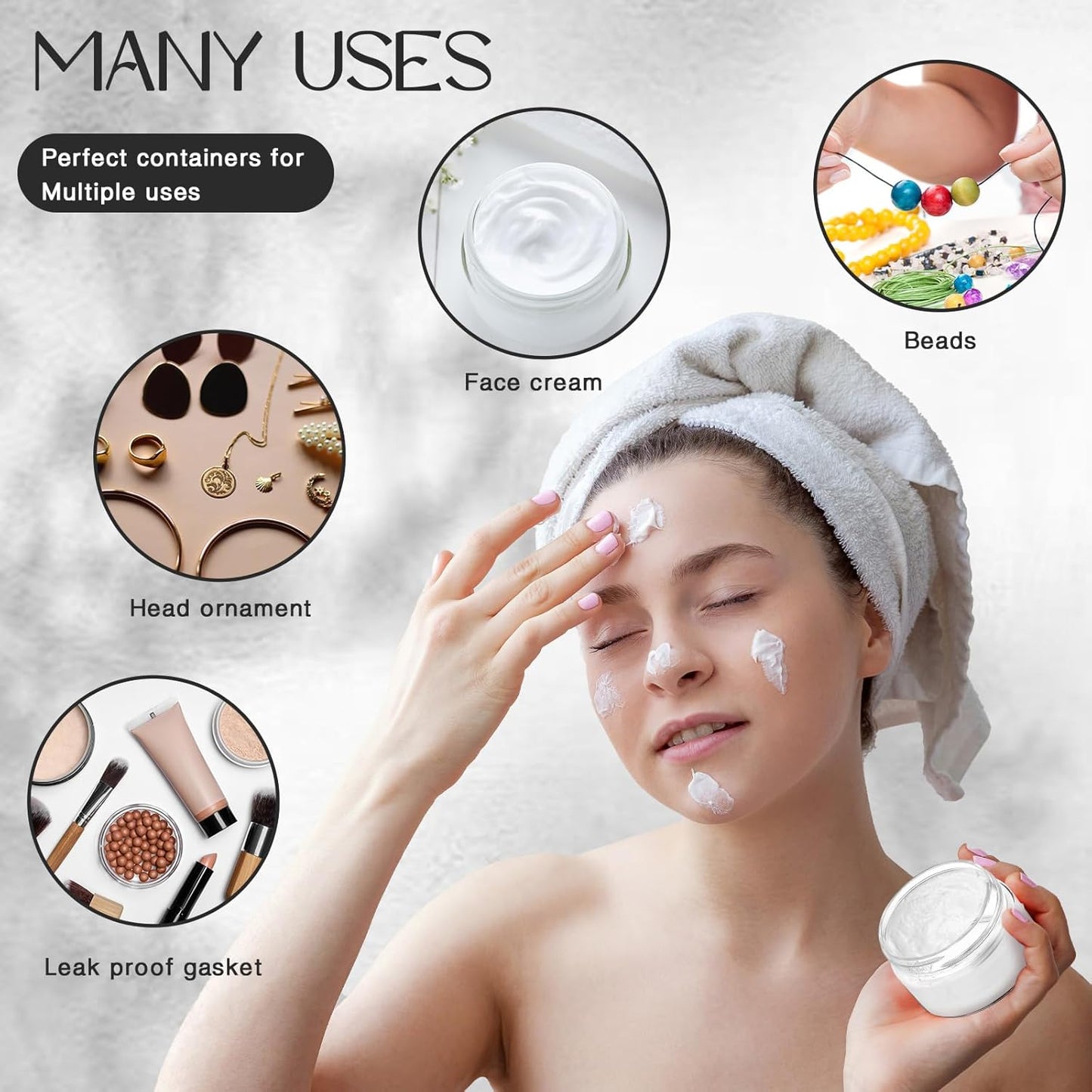 200 Pcs Empty Bulk Plastic Container Jars with Lid Leak Proof Round Plastic Jars Small Cosmetic Travel Containers for Storage Makeup Creams Lotion Ointments(Black,1 oz)