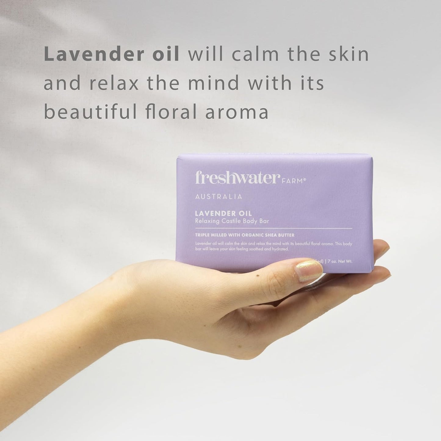 Relaxing Castile Natural Bar Soap for Women Men - Lavender Oil - Nourishing Essential Oils For Dry, Sensitive Skin - Natural Bar Soap, Body Soap - 7 oz 8PK, purple