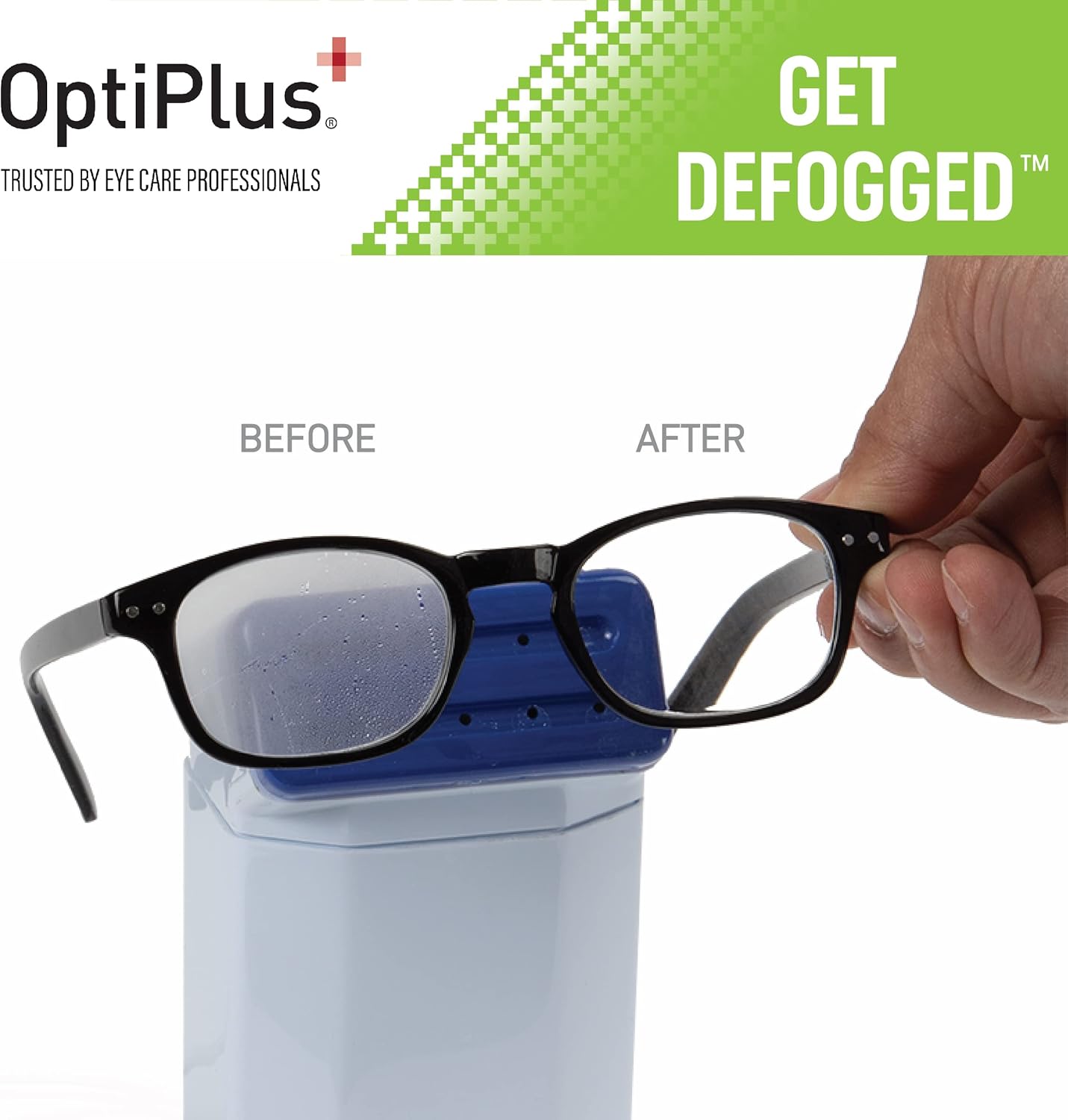 OptiPlus Anti Fog Cloth for Eyeglasses, Goggles, and Shields | Premium Reusable Anti-Fog Treatment | 10 Cloths 1000 uses | Anti-Fog for All Lenses - 10 Pack