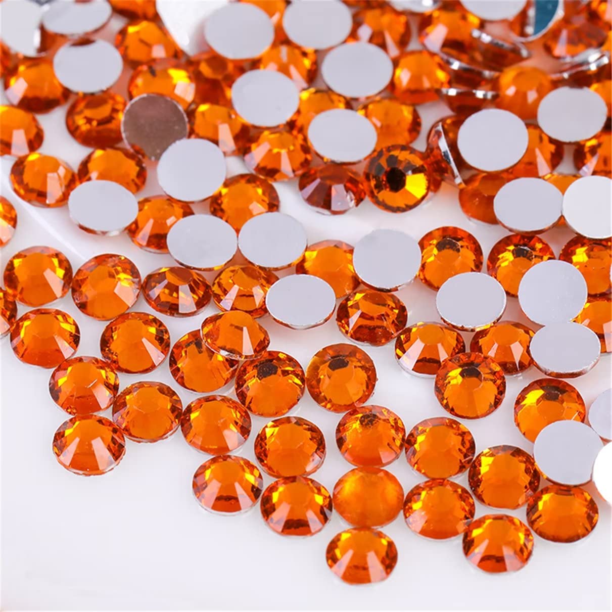1500 Pieces SS16 4mm Flatback Rhinestones Clear Glass Round Gems Crystals for Nail Art DIY Crafts Clothes Shoes Bags （Orange）