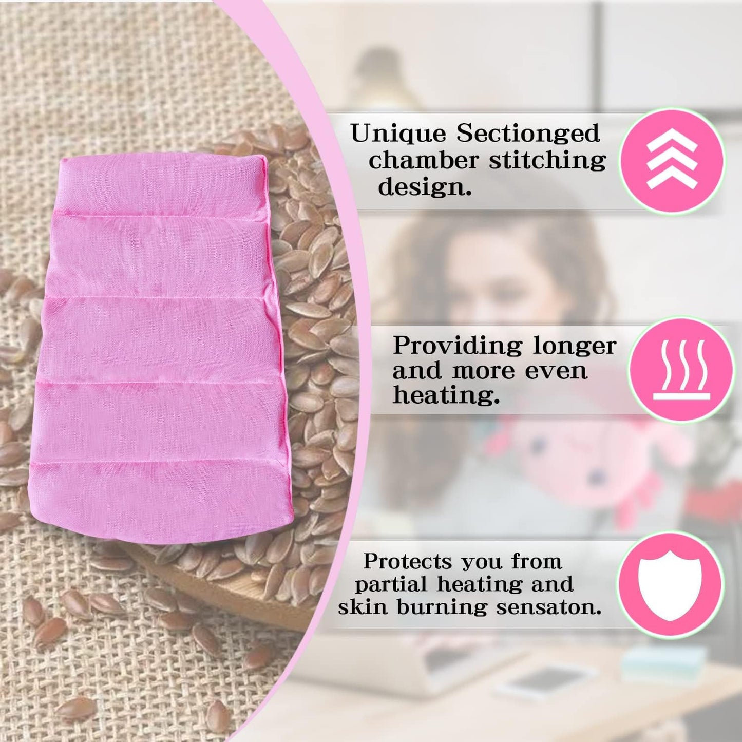 Microwave Heating Pad for Pain Relief, 13" x 10" Microwavable Heating Pads for Cramps, Back Pain, Neck Shoulder, Muscles, Knee, Joints, Natural Heat Pack Moist Heat, Pink Axolotl