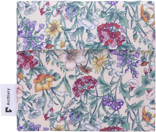 Period Bag for Teen Aged Girls, Portable Sanitary Pad Storage Bag for Teen Pads/Sanitary Napkins/Small Tampons, Feminine Menstrual Cup Pouch (Iris Meadow)