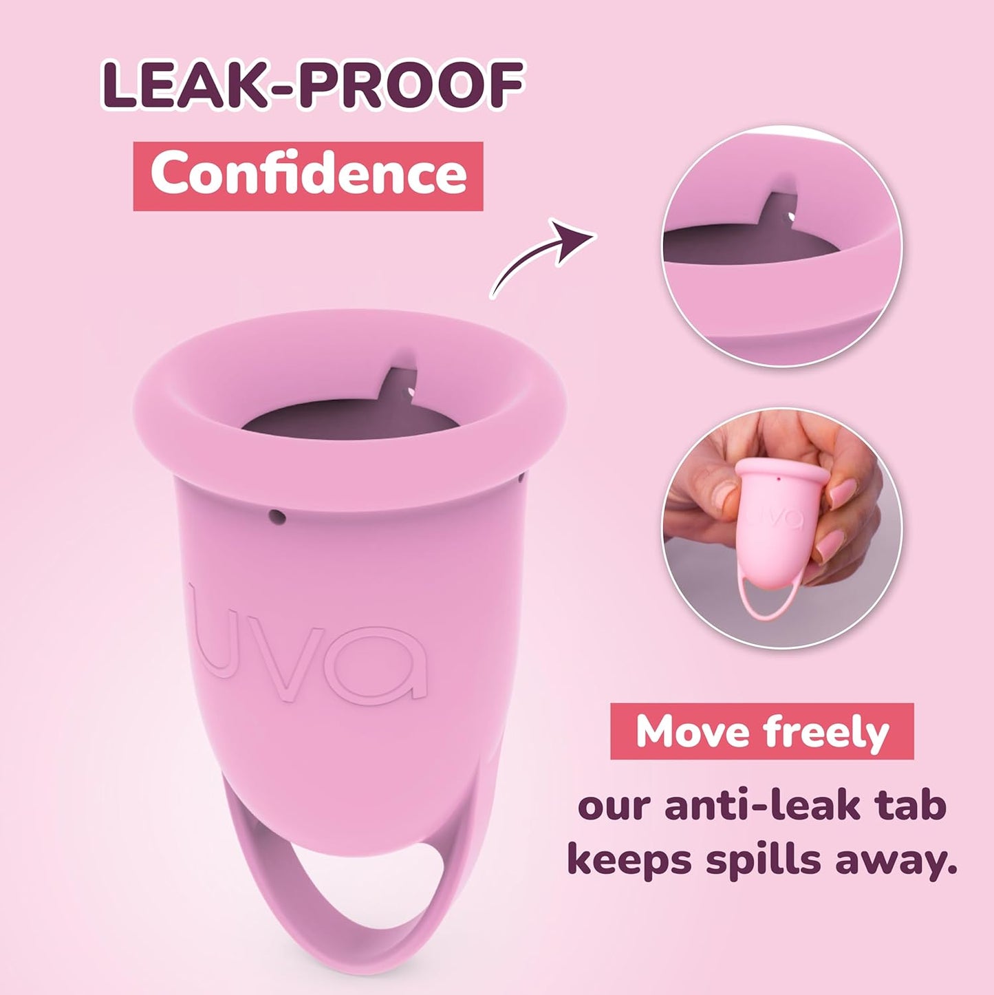 UVA 2 Reusable Menstrual Cup Kit - Size 0 for Light Flow - 10-Year Durable & Leak-Proof Silicone - Small Menstrual Cup, Sterilizer & Traveling Bag Period Cup Set