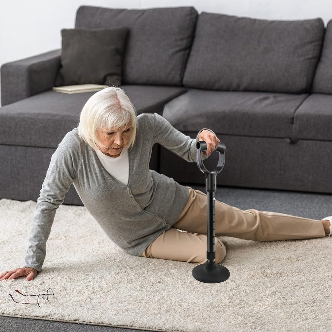 Mobility Aids Tool, Adjustable Mobile Standing Aid, Portable Aid for The Elderly, Device to Assist The Elderly in Getting Up from The Floor or Ground, Suitable for People with Knee Problems