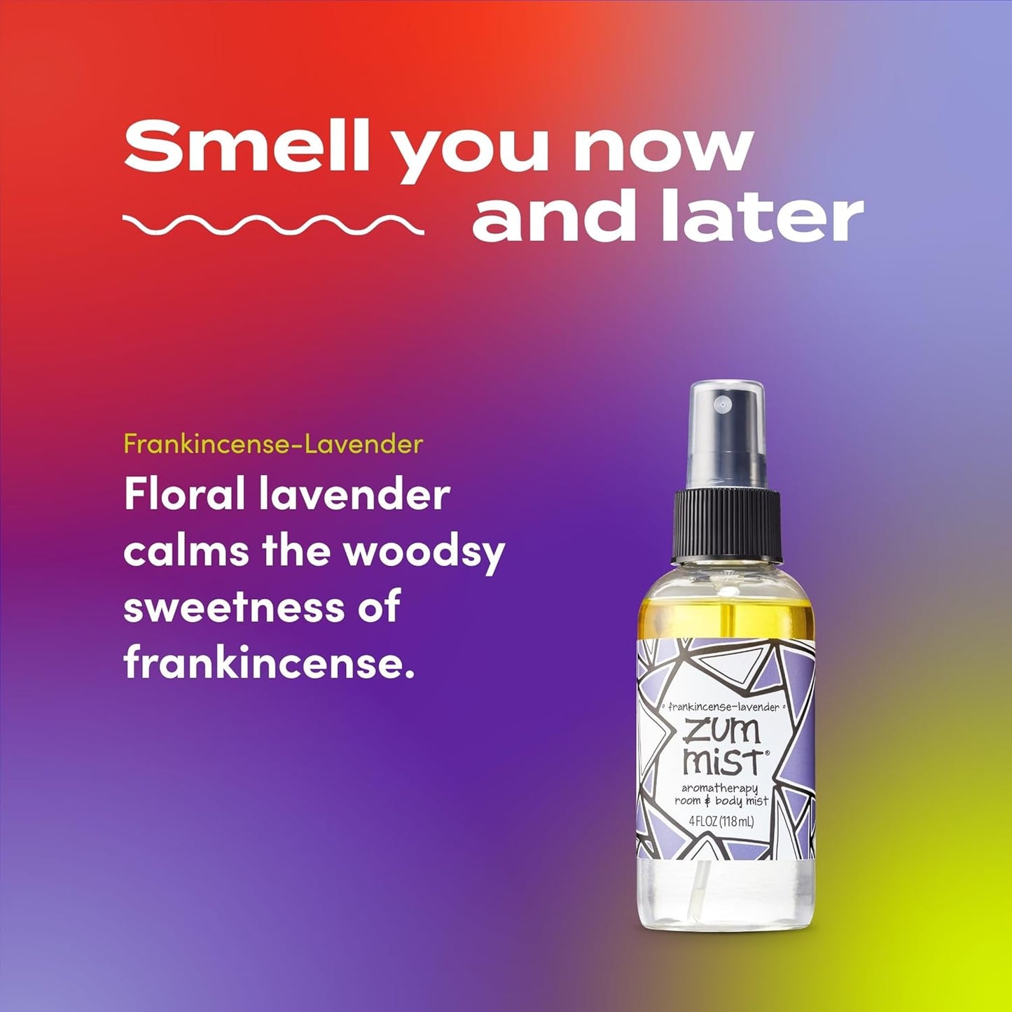 Indigo Wild Zum Mist Room & Body Spray - Aromatherapy Essential Oil Spray - Natural Body Mist & Room Spray - Frankincense-Lavender Scent - 4 fl oz (2 Pack)