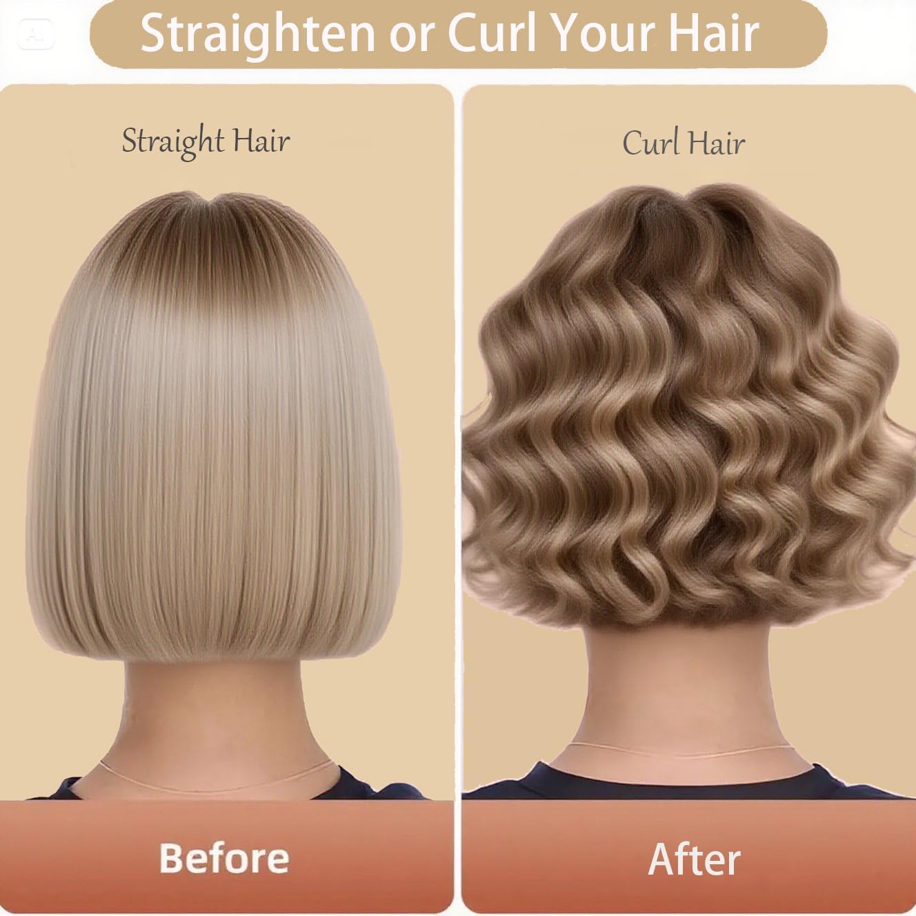 Cordless Hair Curling Iron Brush, 1.5" Mini Cordless Hair Curler, 3-in-1 Travel Curling Brush Hair Straightener Comb Rechargeable, 410℉ Heated Ionic Curling Tool for All Styles, Black