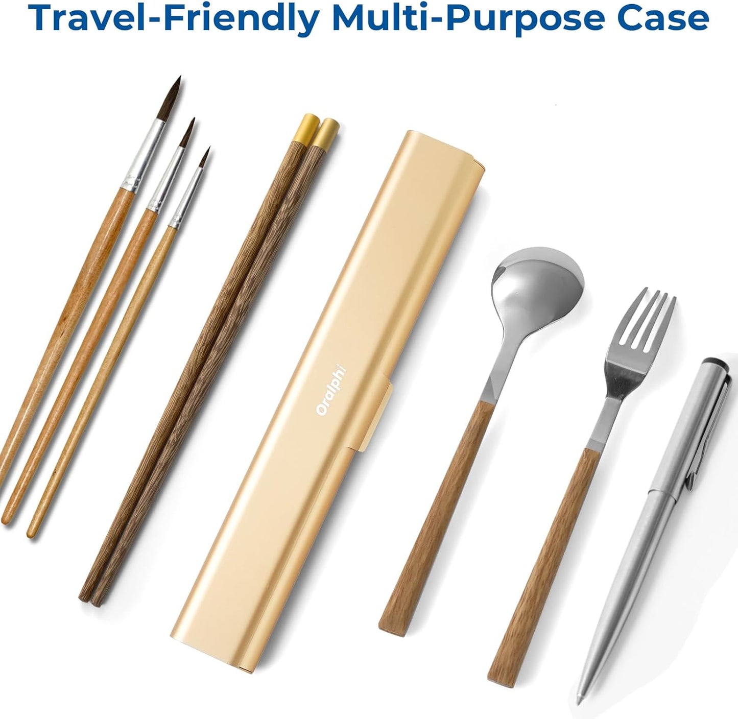 Aluminum Toothbrush Travel Case, Portable Travel Toothbrush Holder, Durable Manual Toothbrush Box Container for Traveling, Bathroom, Camping, Business Trip-Gold