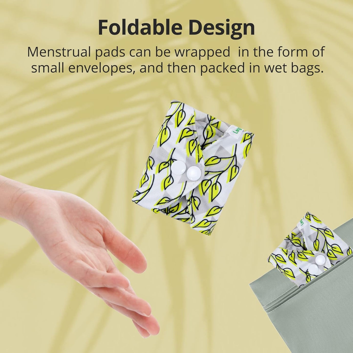 7pcs Set 1 pc Mini Wet Bag +6pcs Absorbent Reusable Sanitary Pads/Washable Cloth Menstrual Pads（Spring,S…