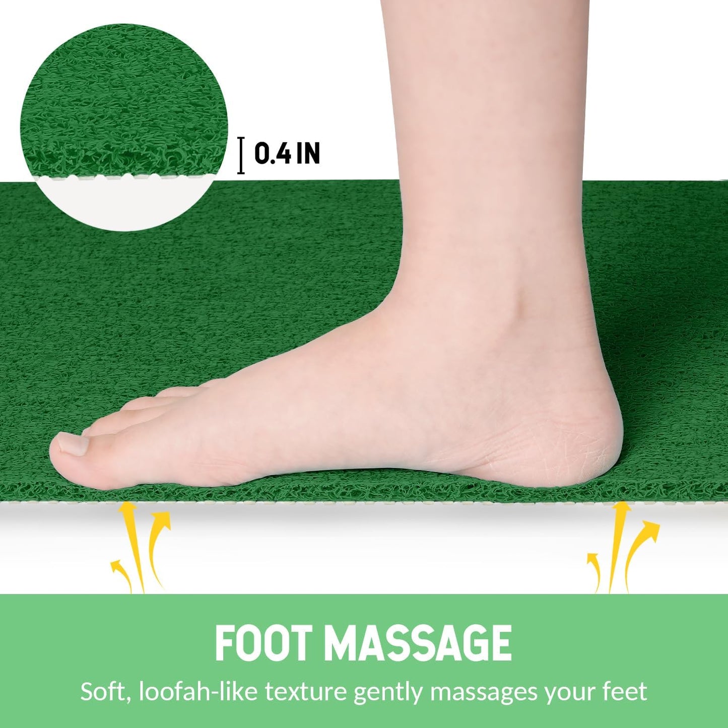 Non-Slip Bathtub Mat, Anti Slip Shower Mat, Fast Drying Bathtub Mats, Foot Scrubber Mat, Anti Slip Mat for Tub, Floor, Bathroom, Kitchen, Home, Hotel (Dark Green 36"×24")