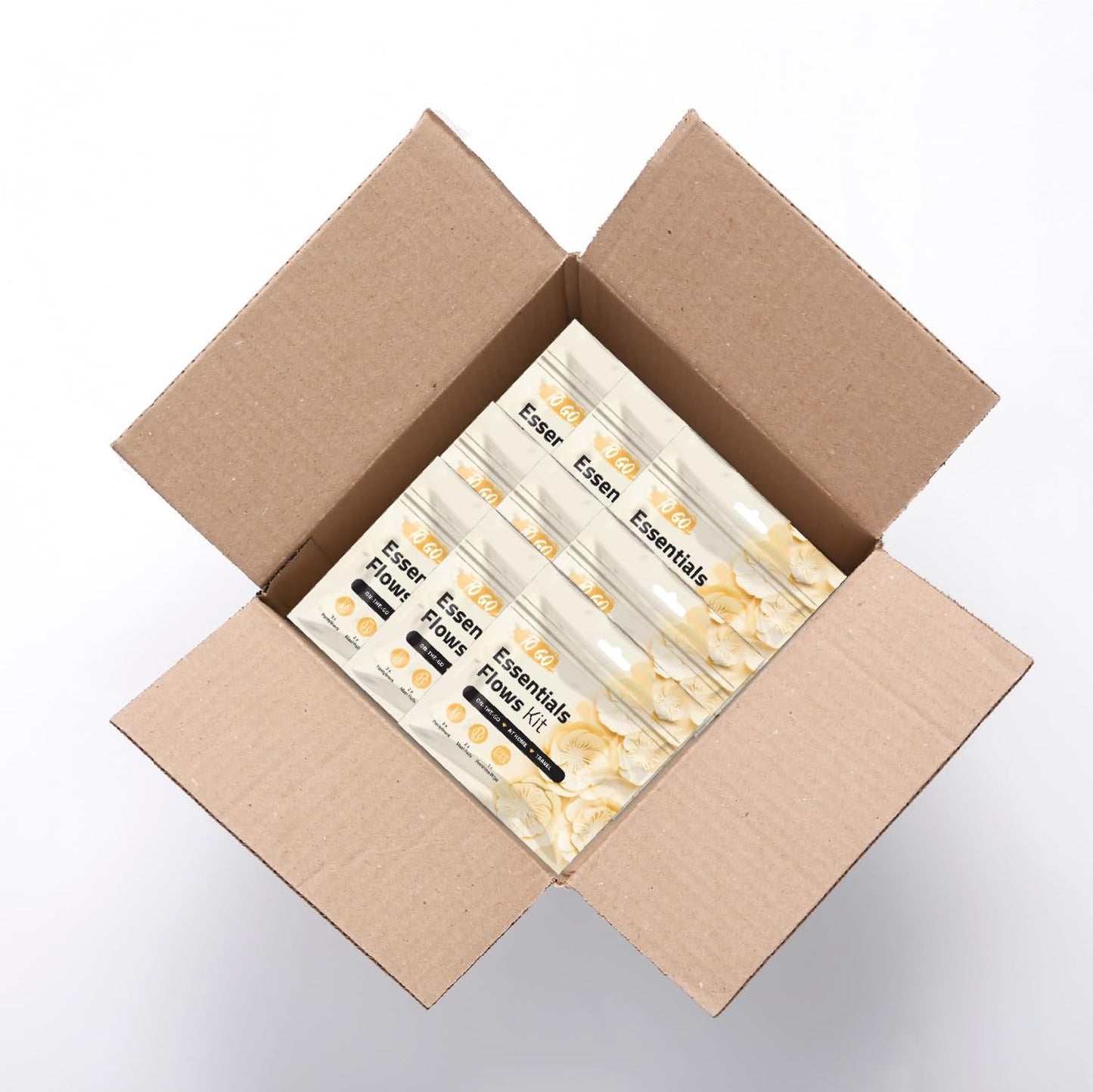 Essential Flow Kit – Case of 60 Individually Packed Period Kits for Schools, Students & Emergency Needs | Includes 3 Pantiliners, 2 Maxi Pads & 1 Feminine Wipe in a Discreet Zip Bag (Orange)