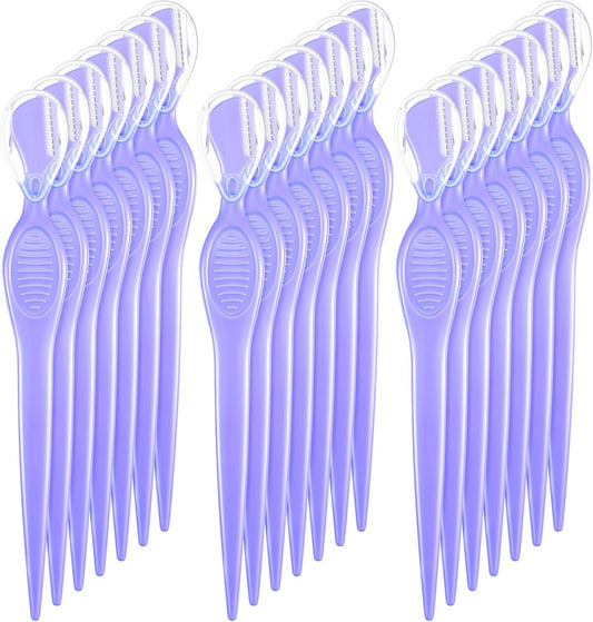 Mudder 21 Pcs Eyebrow Razor Eyebrow Shaver Facial Razor Multipurpose Face Trimmers with Precision Cover for Women Makeup Care Tools(Purple)
