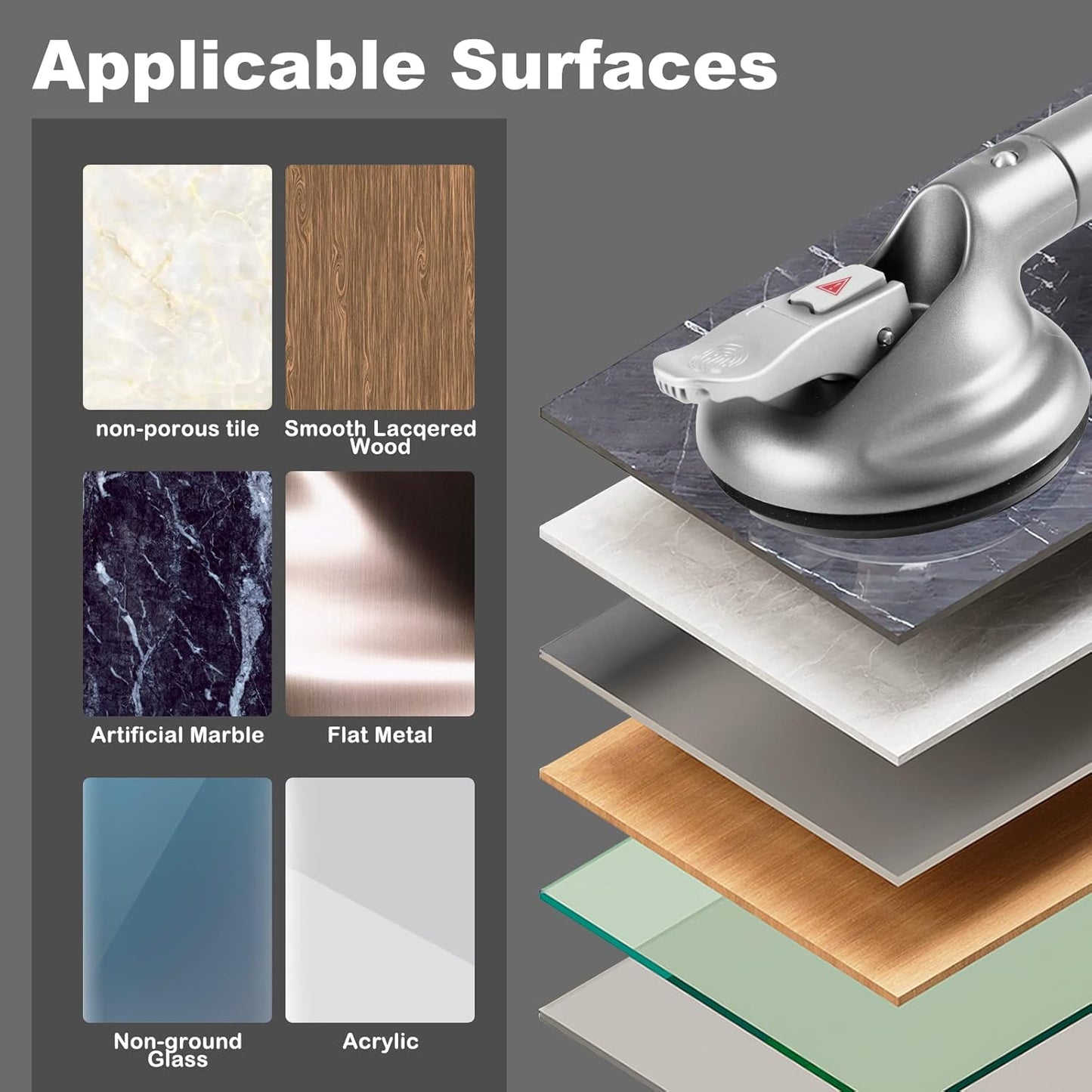 Heavy Duty Suction Shower Grab Bar - Toilet Bathroom Bathtub Safety - Shower Handles, Suction Cup Power Up to 250 LB, Perfect for Elderly Seniors(14.5 Inch, Gray Silver) h, Gray Silver