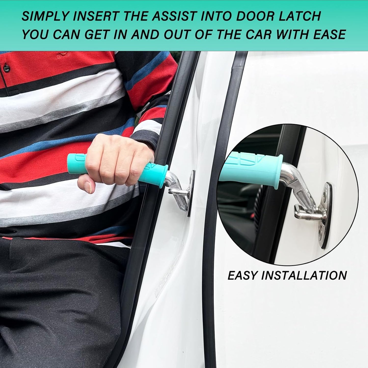 Car Handle Assist for Elderly Car Door Handle for All Vehicles Car Support Handle - Portable Assistive Device for Elderly and Handicapped - Best Gifts for Seniors (2 Pack)