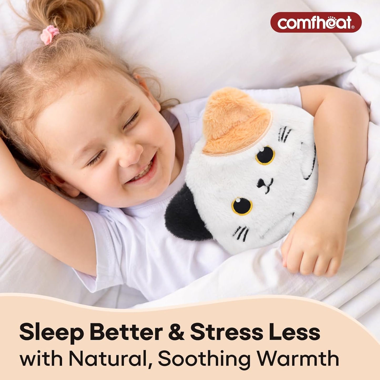 Microwave Heating Pad for Pain Relief, Unscented Microwavable Heating Pads Animal Plush Cat Heating pad for Cramps, Neck Shoulder, Muscles, Natural Heat Pack Moist Heat with Washable Cover