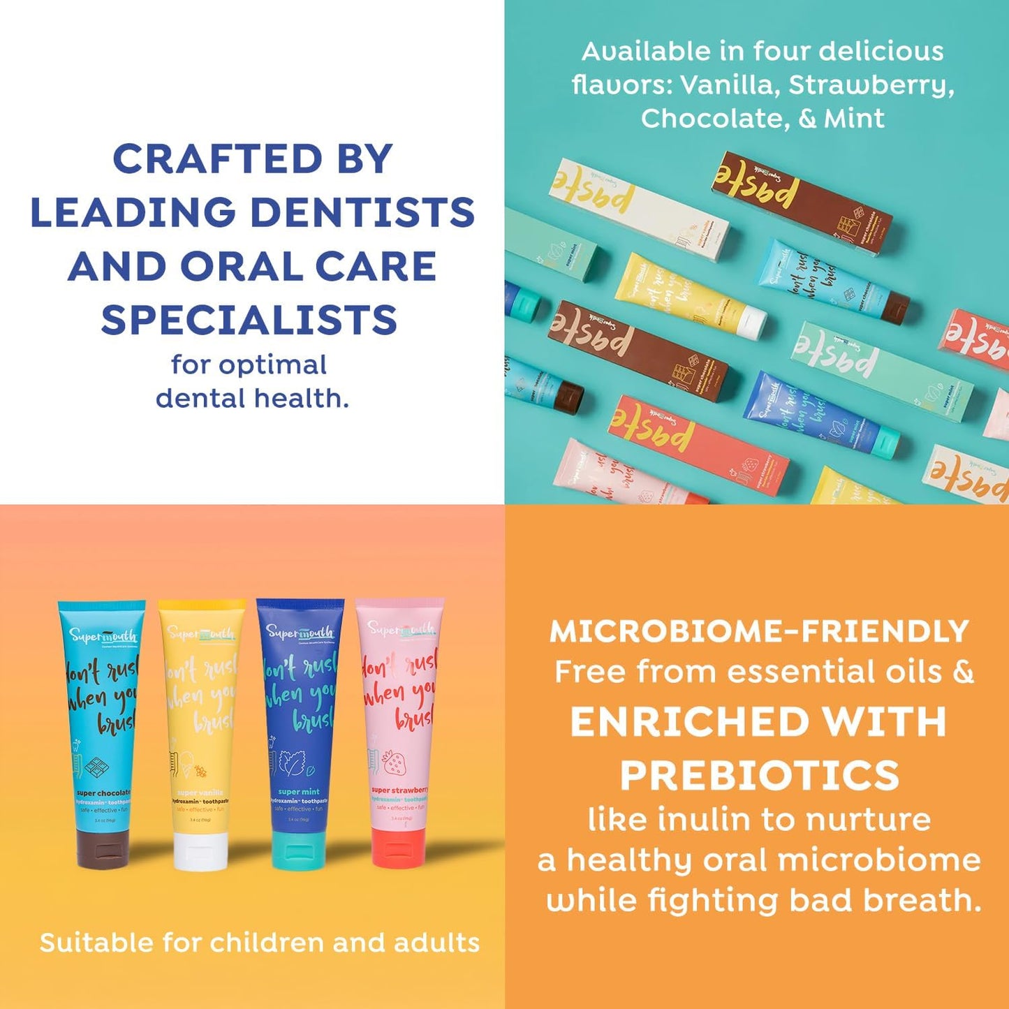 Nano Hydroxyapatite Toothpaste – Fluoride-Free, Remineralizing, Vitamins D3 & K2, Eases Sensitivity, Whitens, Dentist-Developed, Clean Ingredients, Adults & Kids, 4 Flavors