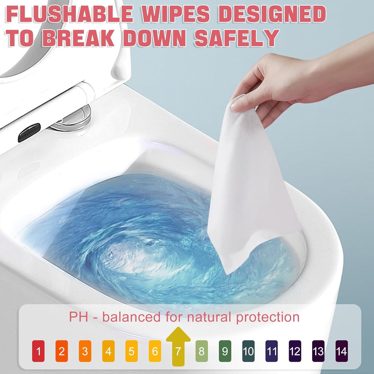 Feminine Wipes for Women - Individually Wrapped Flushable Wipes, PH-Balanced, Alcohol-Free, Unscented, Safe for Sensitive Skin (50 Count)