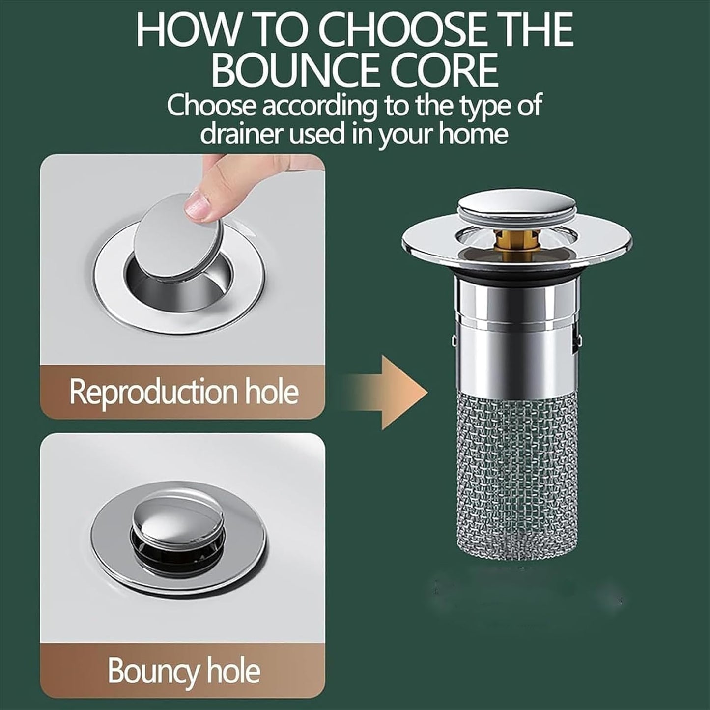 Conceptan Drain Stopper, Bathroom Sink Stopper Hair Catcher, Sink Plug Hair Trap, Bathtub Drain Stopper, Universal Pop up Stainless Steel Floor Drains Filter, Fits Bathroom, Laundry Sink Drains (5pcs)