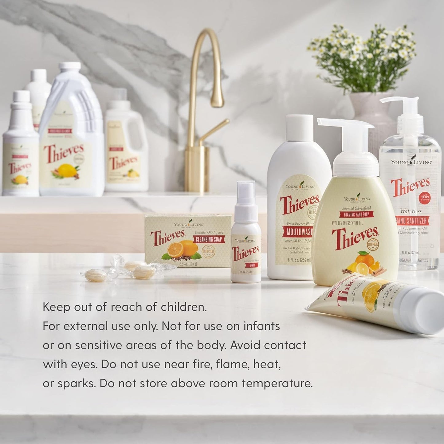 Young Living Thieves Spray | 1 oz | Portable Cleaner Spray, Formulated with Water & Alcohol, Ideal for Travel Essentials & Home; Fits in Backpack, Luggage, or Purse | 2 Pack