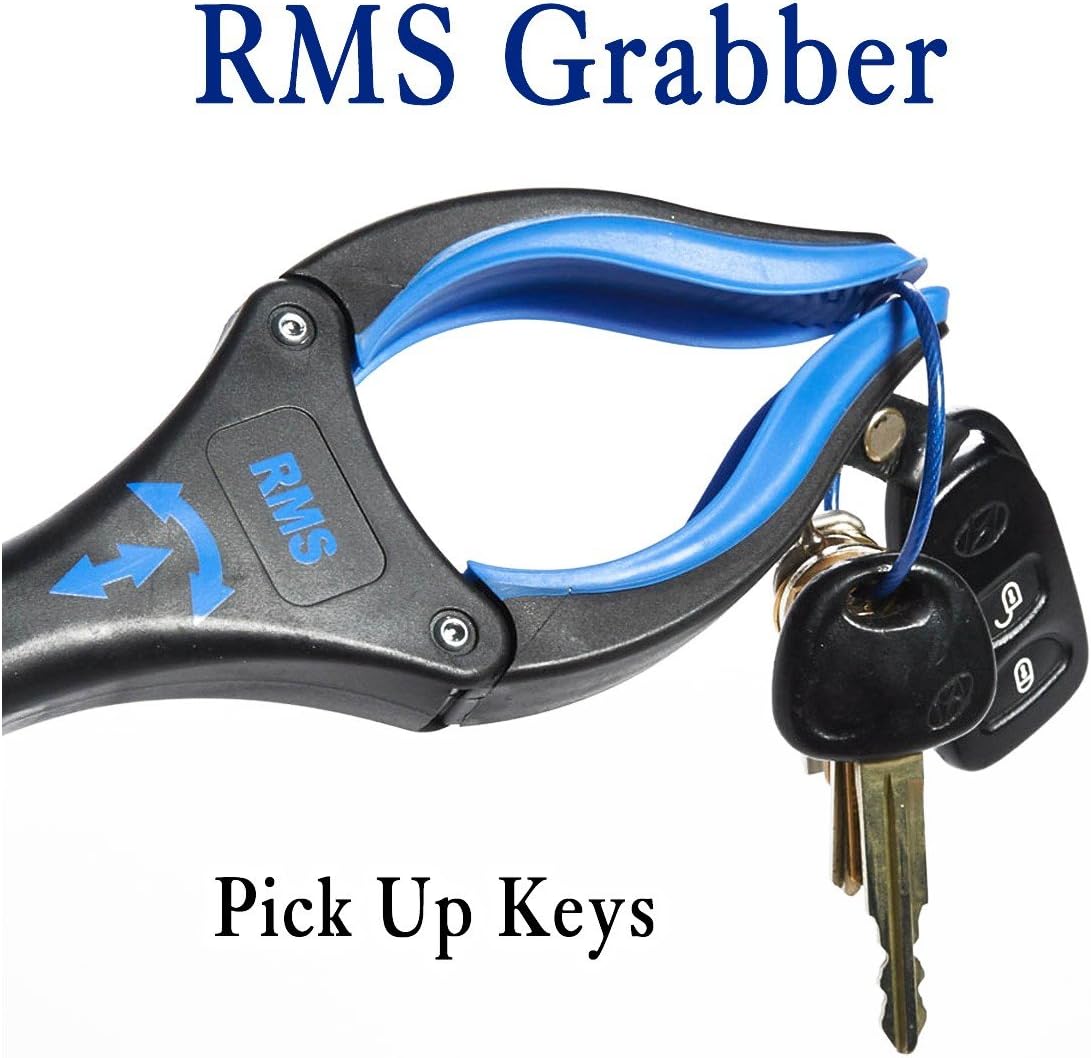 RMS 2-Pack 34 Inch Extra Long Grabber Reacher with Rotating Jaw - Mobility Aid Reaching Assist Tool (Blue)