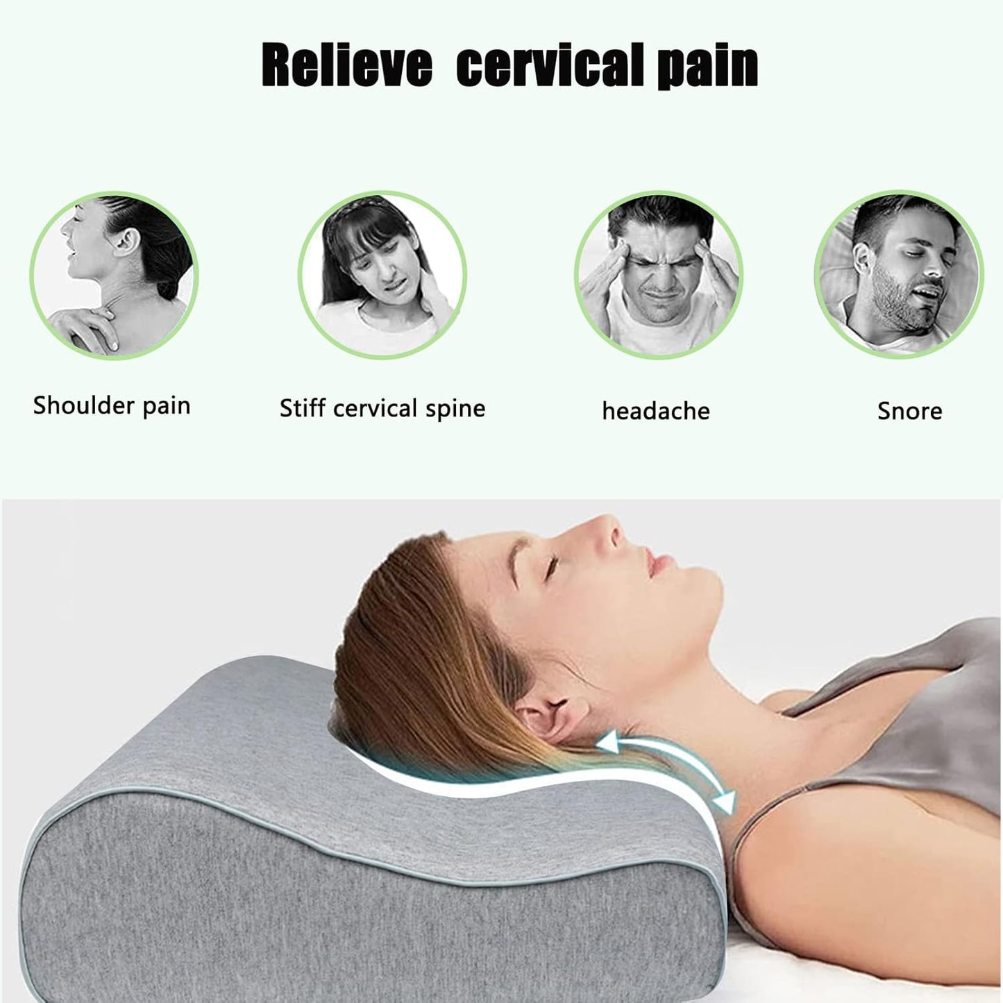 Ergonomic Travel Pillow for Neck and Shoulder Pain Memory Foam Neck Pain Pillow for Camping, Car, Airplane, Road Trips(Travel Size)