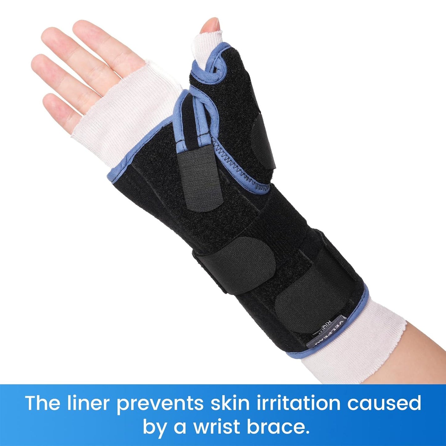 Velpeau Hand Socks for Splint (Pack of 10), Breathable, Thin Stockinette Tubing for Arm, Wrist Brace with Thumb Spica Liner, Cotton Gauze Sleeve, Under Cast Wrap, Arm Cover for Men and Women (White, Light Version, M)