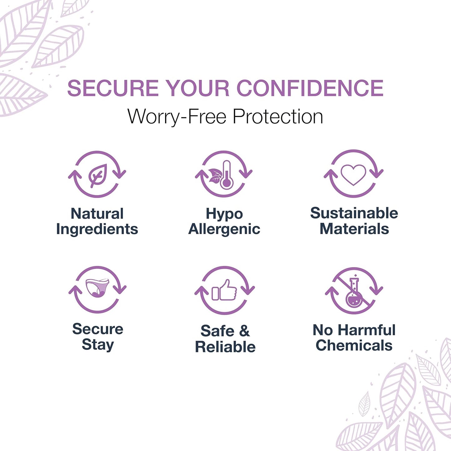 Veeda Natural Adult Incontinence Underwear for Women - Postpartum Underwear for Bladder Leakage Protection - Disposable Underwear with Maximum Absorbency - Large Size - 40 Count