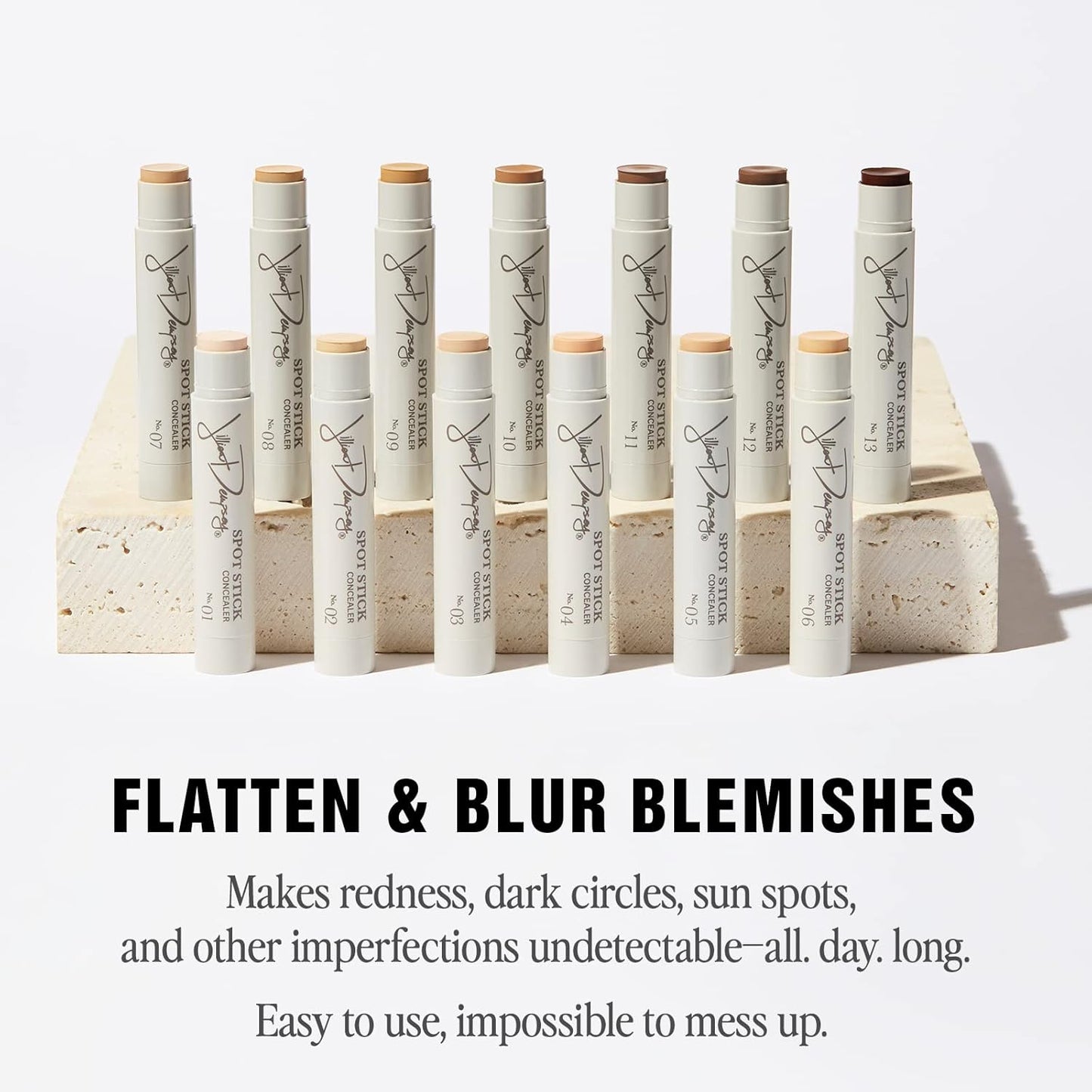 Jillian Dempsey Spot Stick Concealer | Easy Blending Matte Concealer for Blemishes & Uneven Skin Tones | Shade No. 13: Deep with Plum Undertones