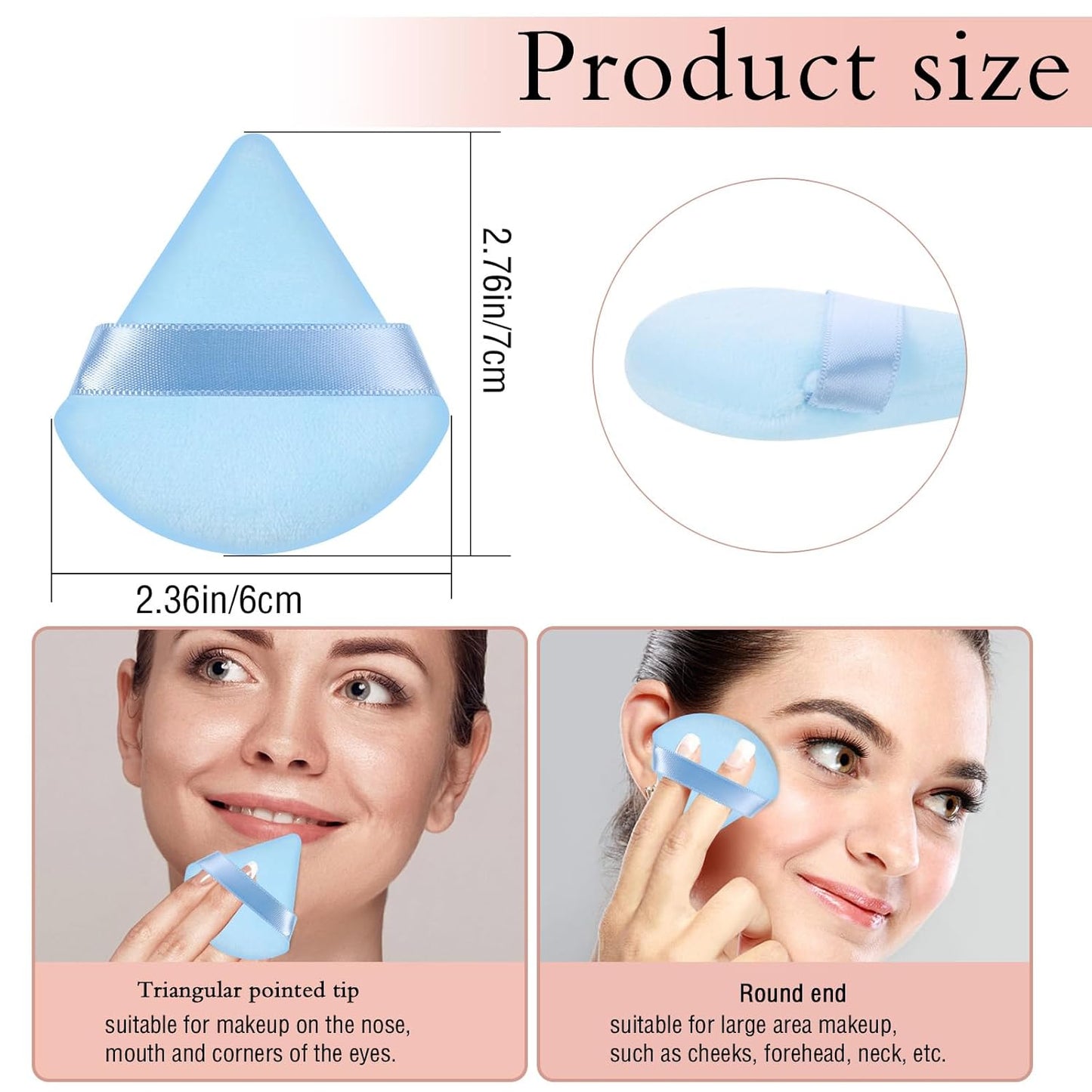 Pimoys 6 Pieces Triangle Powder Puff Soft Makeup Sponge Make Puff for Face Powder Cosmetic Foundation Sponge Makeup Tool
