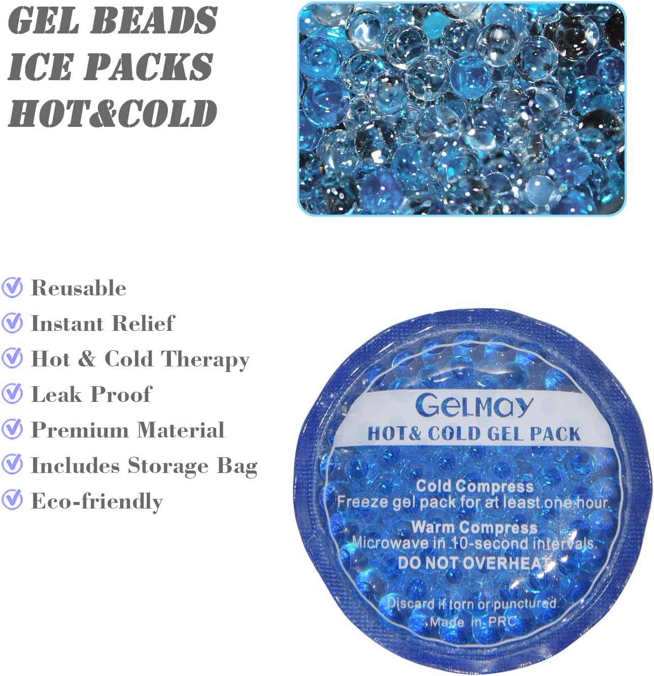 Ice Eye Patches for Puffy Eyes, Cooling Medical Eye Patch Pad Gel Pack Cover Eyepatch Cold Hot Therapy Eye Bags Dark Circles After Surgery Adult Kid (4PCS)