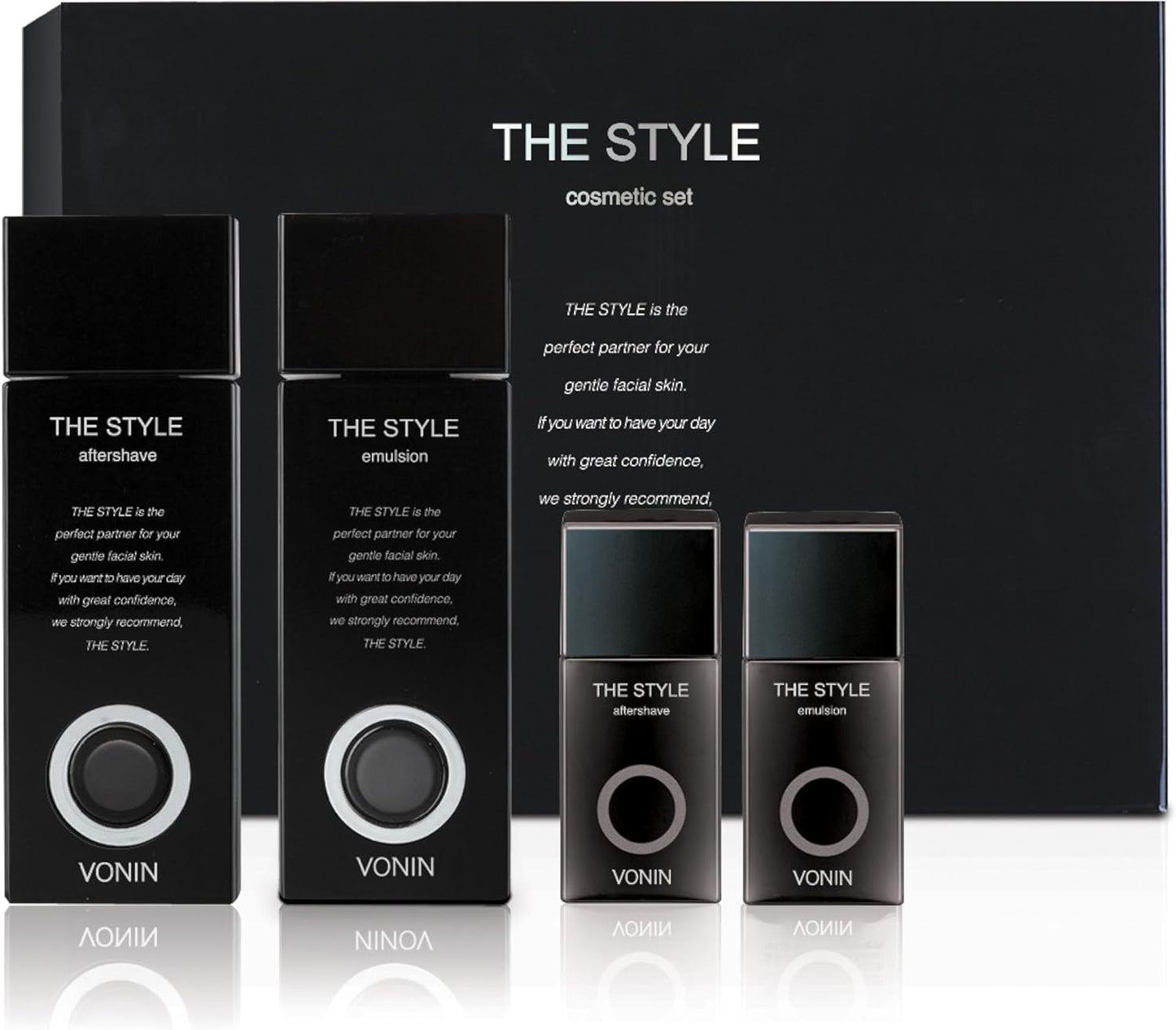 (The Style Aftershave Set, 11.5fl oz) - Men's Skincare Kit for Smooth Skin CoQ10, Cypress, AHA | Korean Skincare