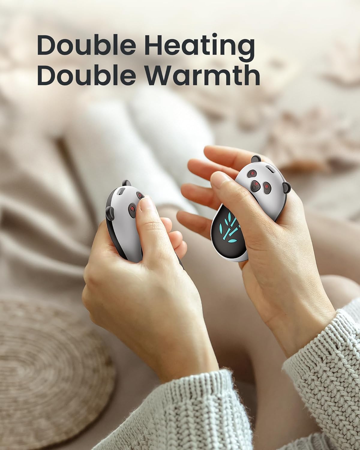 Hand Warmers Rechargeable 2 Pack, 6000mAh Electric Hand Warmer Reusable, 20Hrs Long Heating, Portable Pocket Heater Handwarmer for Women Men, Outdoor Camping, Hunting Gear