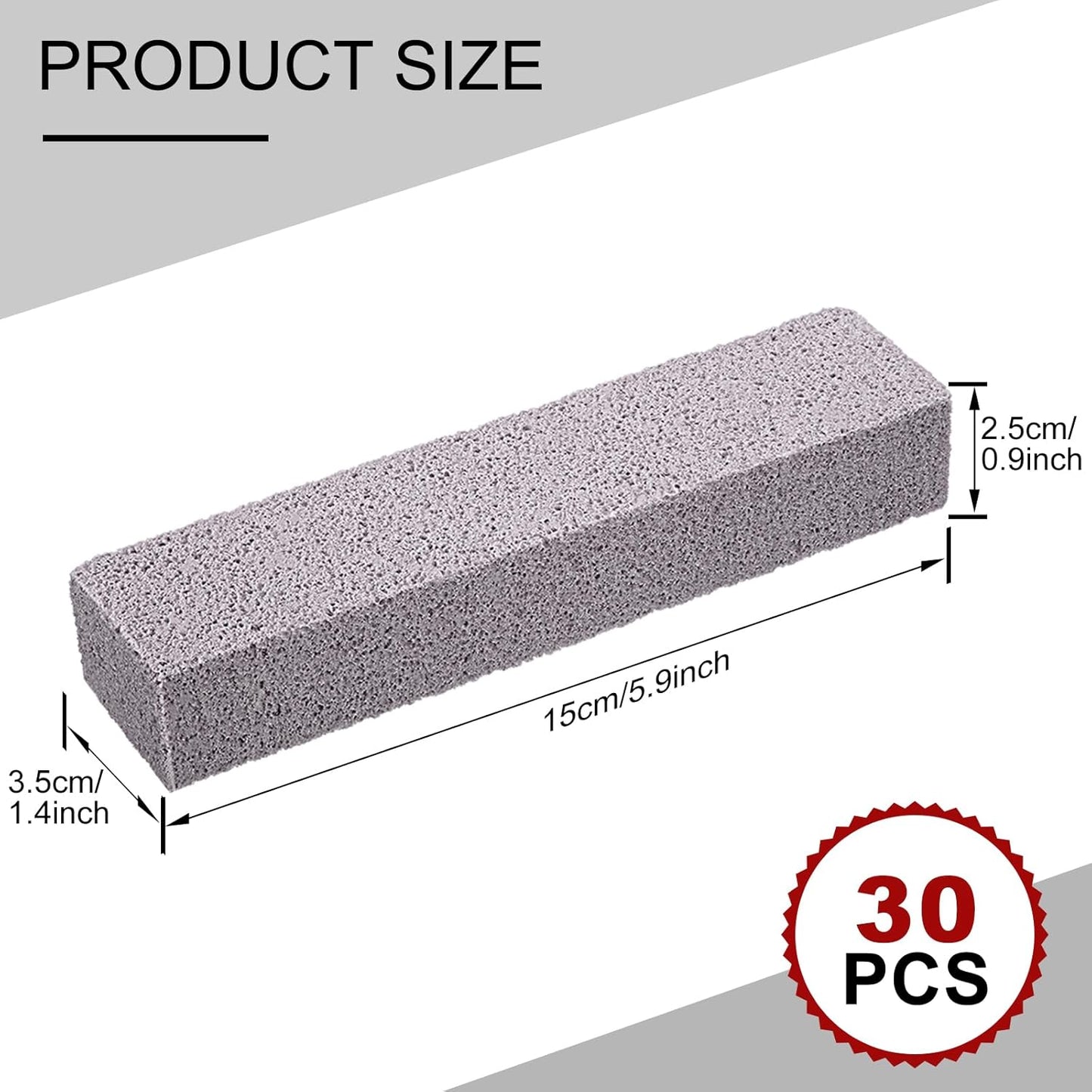 Chinco 30 Packs Pumice Stone for Cleaning, Scouring Pad Removing Stain Grime Without Leaving Scratches for Kitchen Oven Stove Home Bathroom Toilet Pool House Cleaning Supplies