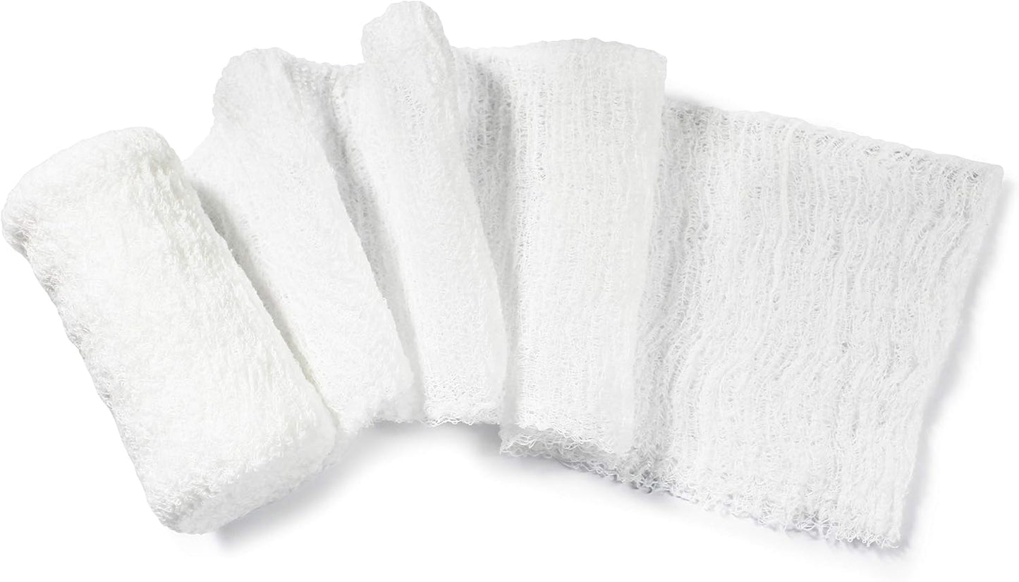MED PRIDE Sterile Krinkle Gauze [6 Rolls]- 4.5'' x 4.1 Yards Rolls - Cotton Wound Dressing Sterile Wraps – 6-Ply Highly Absorbent First Aid Gauzes - Medical Individually Wrapped Mesh Bandage Gauzes