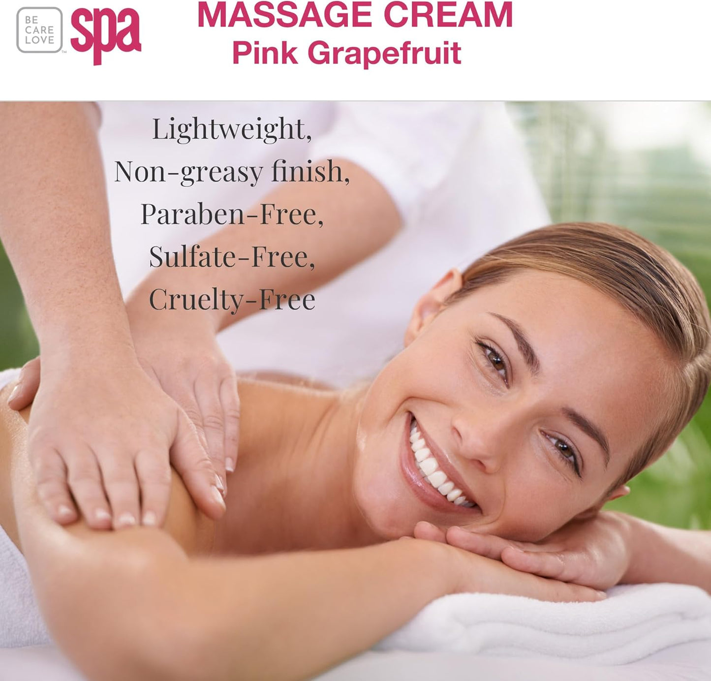 BCL SPA Massage Cream - Body Lotion & Body Cream with Organic Pink Grapefruit, Shea Butter, Aloe Vera, Vitamin E, Argan, and Almond Oils - Nourish & Revitalize skin. Home/Professional use 16 fl oz