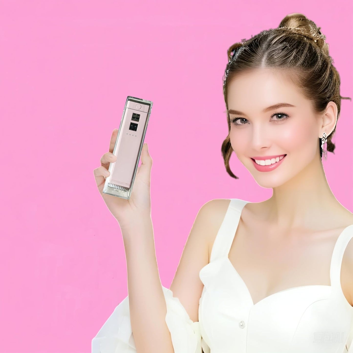 Cordless Water Flosser & Toothbrush Combo. Portable Dental Oral Irrigator with 4 Nozzles, 2 Spray Brushes, Travel Case.1400 PPM, 4 Modes, IPX7 Waterproof.2 in 1 Cleaning Kit.Pink.