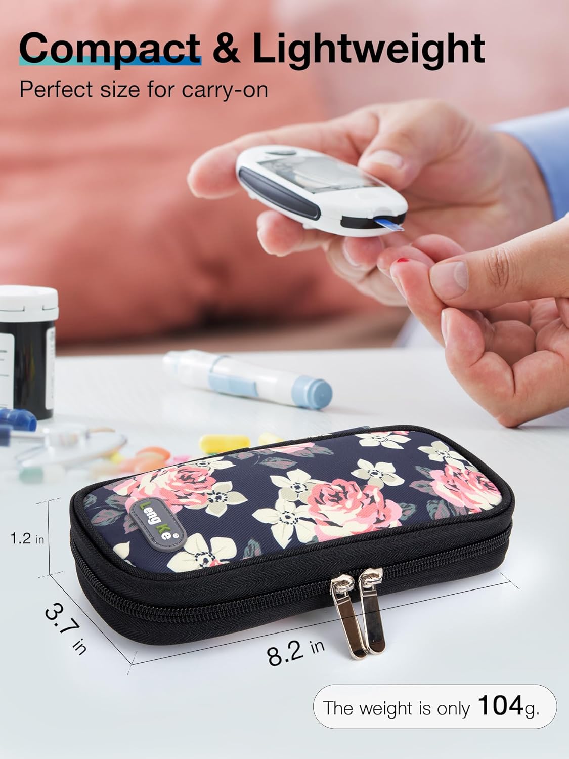 Insulin Cooler Travel Case TSA Approved, Insulin Travel Case for Insulin Pen, Insulin Supplies, Medication Travel Case for Travel Daily Life, Insulin Pen Cooler Travel Case (Flower)