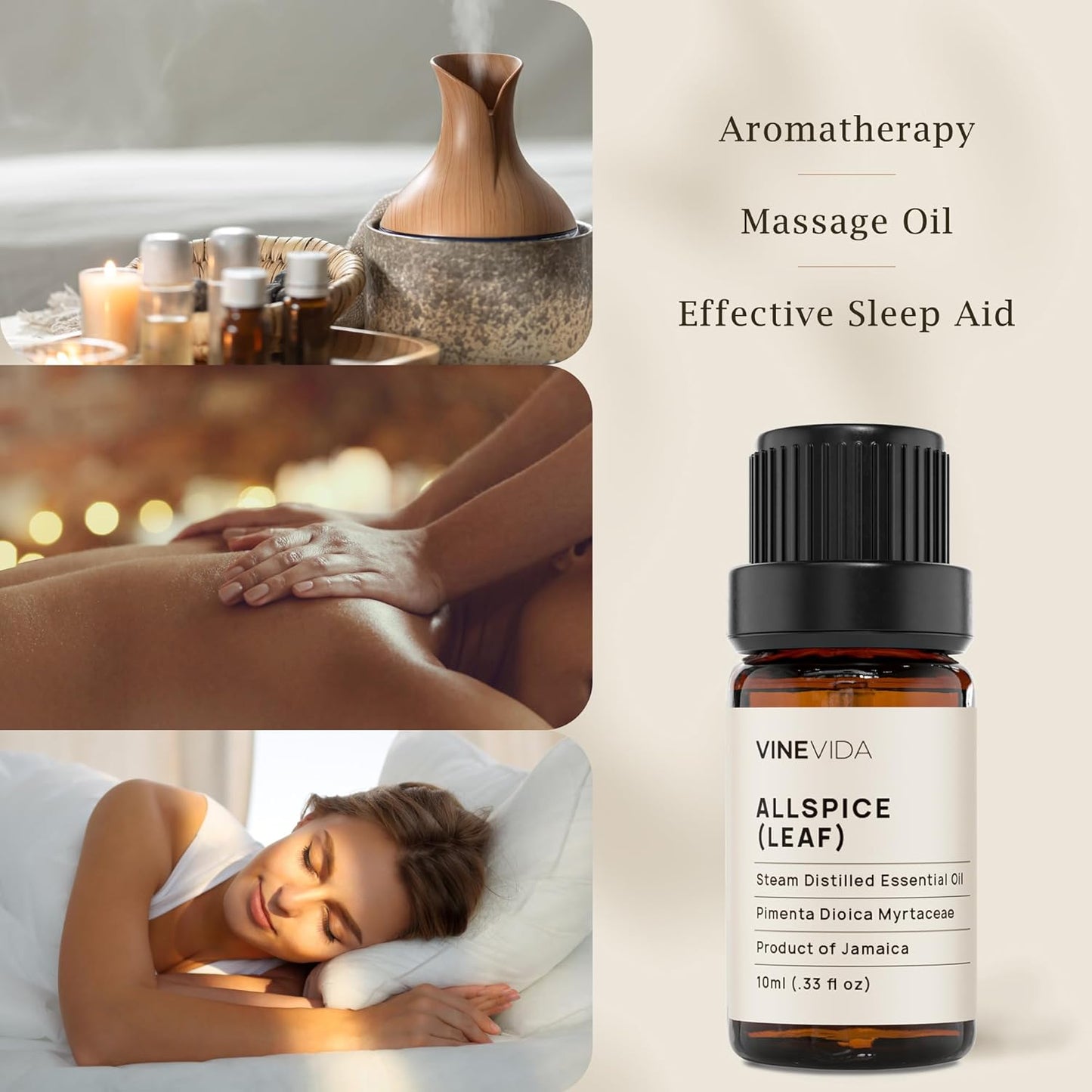 VINEVIDA Allspice Essential Oil - 10mL, DIY Candle Scents & Soap Making Base