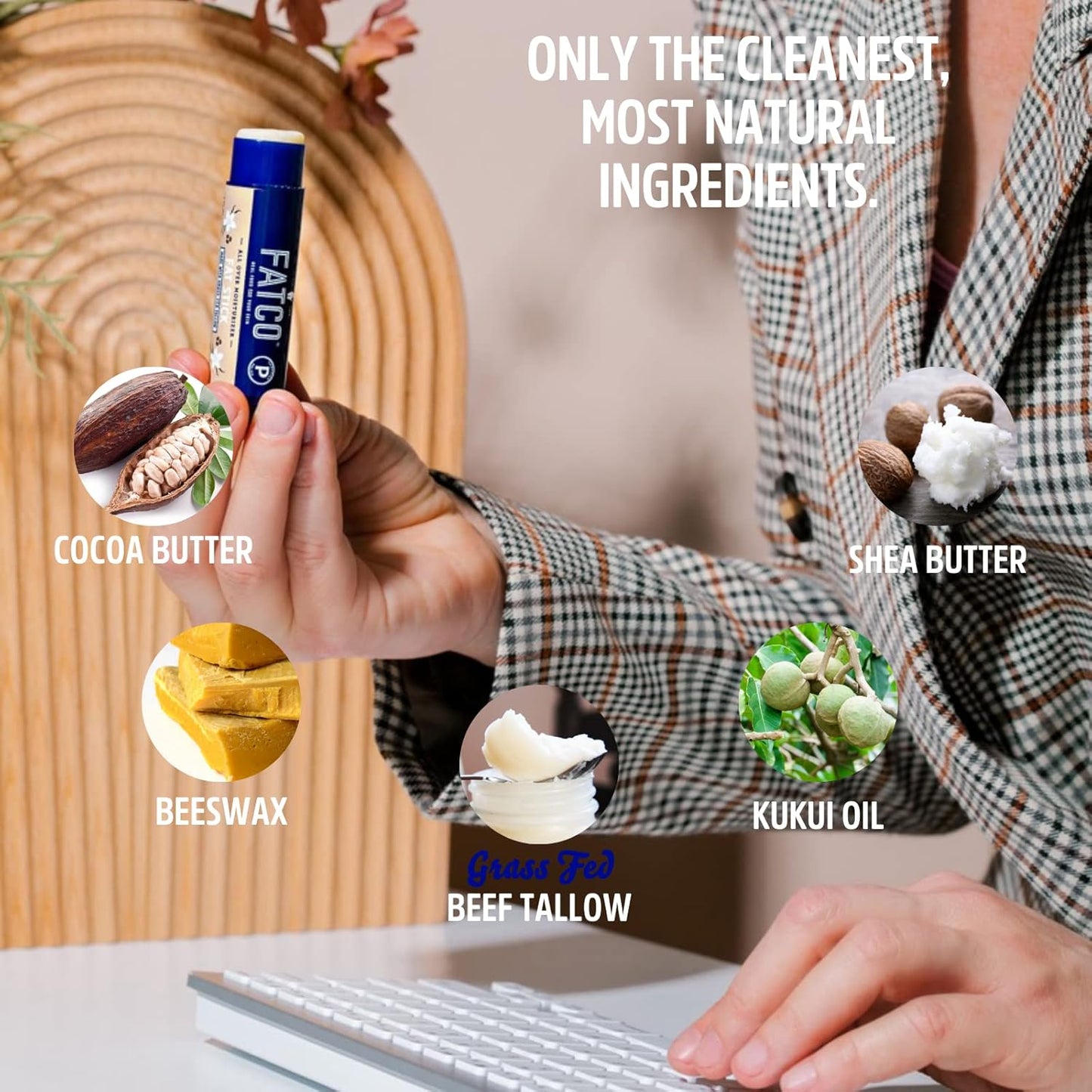 FATCO Fat Stick and All Purpose Moisturizing Stick for Dry Areas on your Face, Lips, and Body (Vanilla + Coffee, 2-Pack)