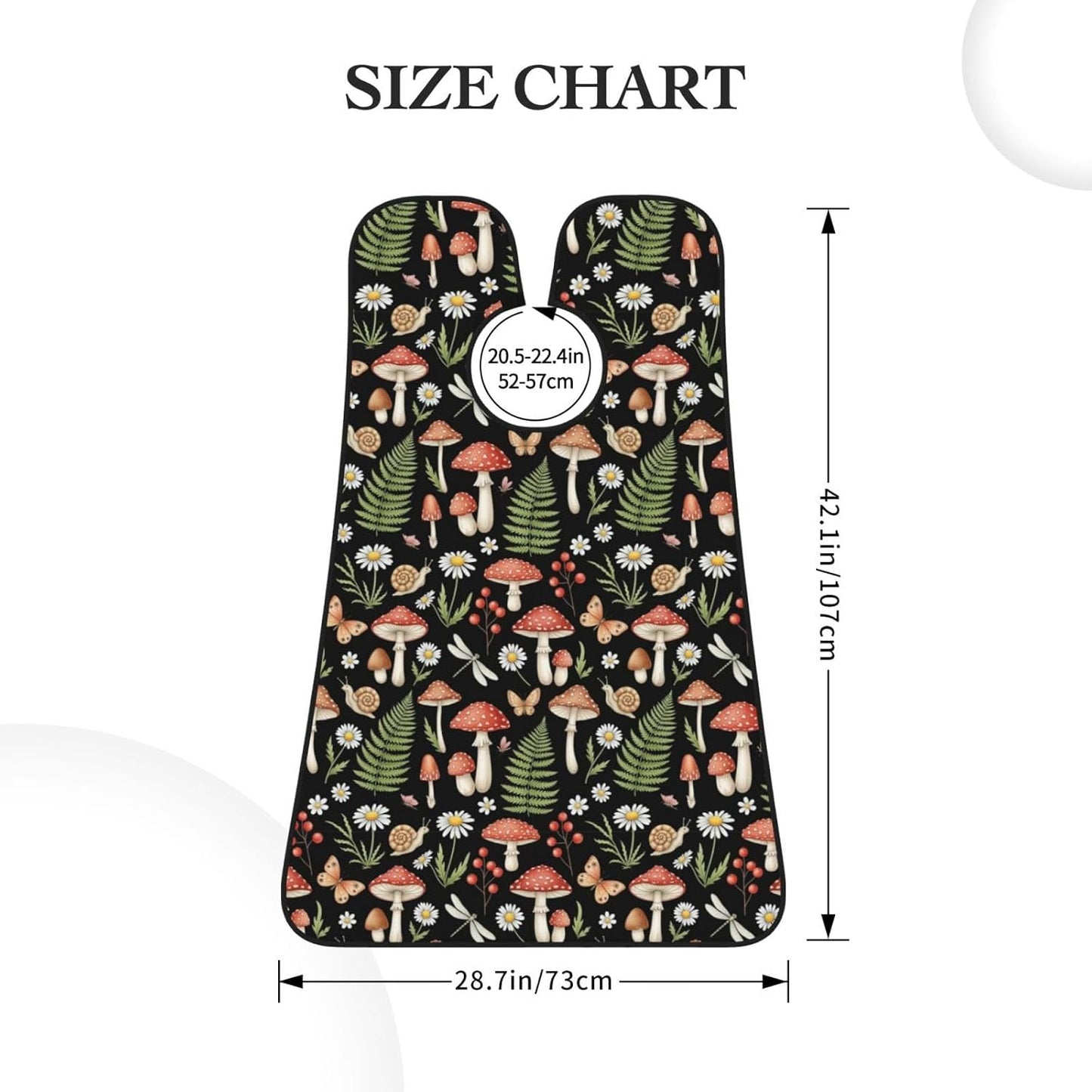 Men's Beard Maintenance Apron, Waterproof & Easy Clean, Witchy Mystery Vintage Magic Mushrooms Fall Leaf Floral