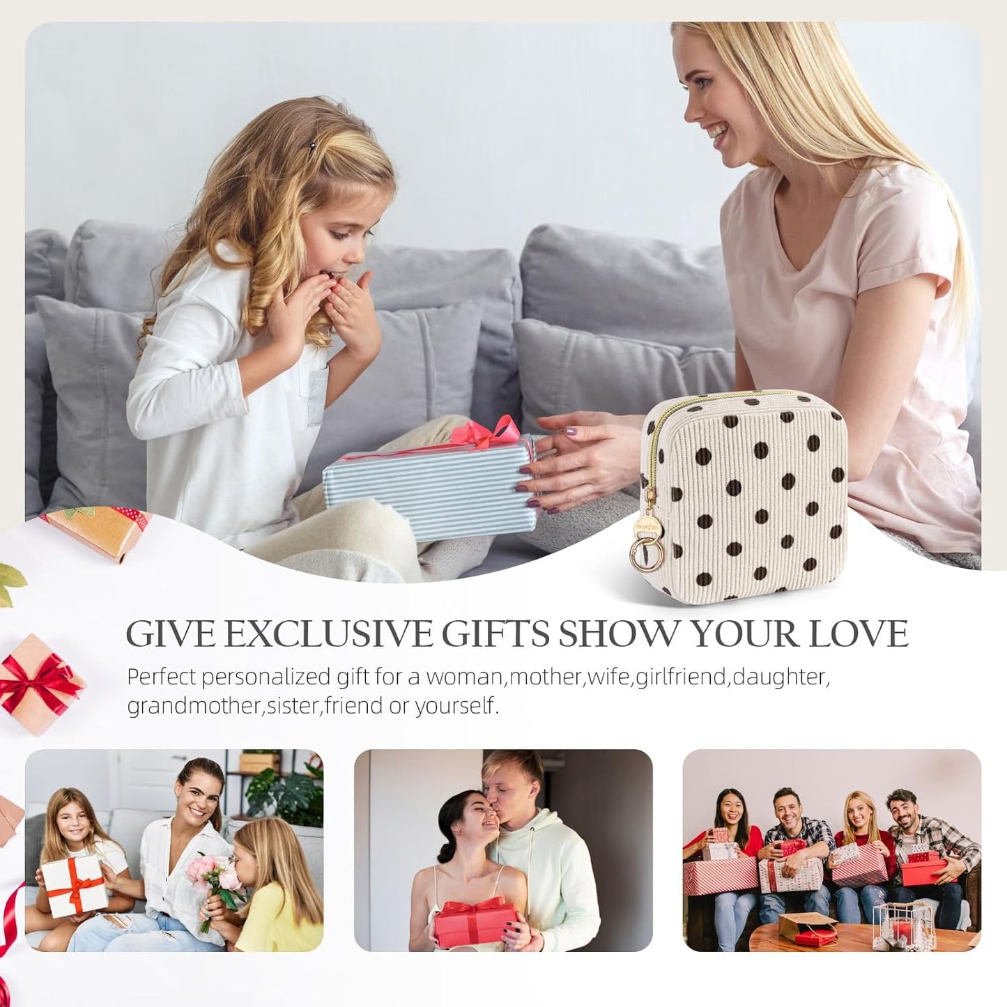 Period Bag for Teen Girls, Corduroy Cute Sanitary Napkin Storage Bag, Menstrual Pad Bag Tampon Holder for Purse