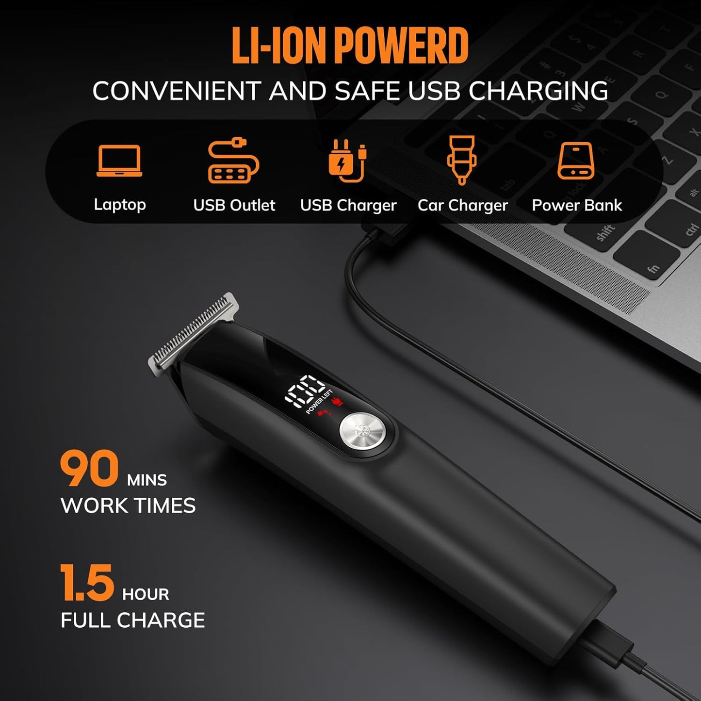 Beard Trimmer for Men Hair Clippers - 6 in 1 Professional Grooming Kit Cordless Hair Clipper Trimmers Set Waterproof,Electric Shaver Razor for Face Nose Body Mustache