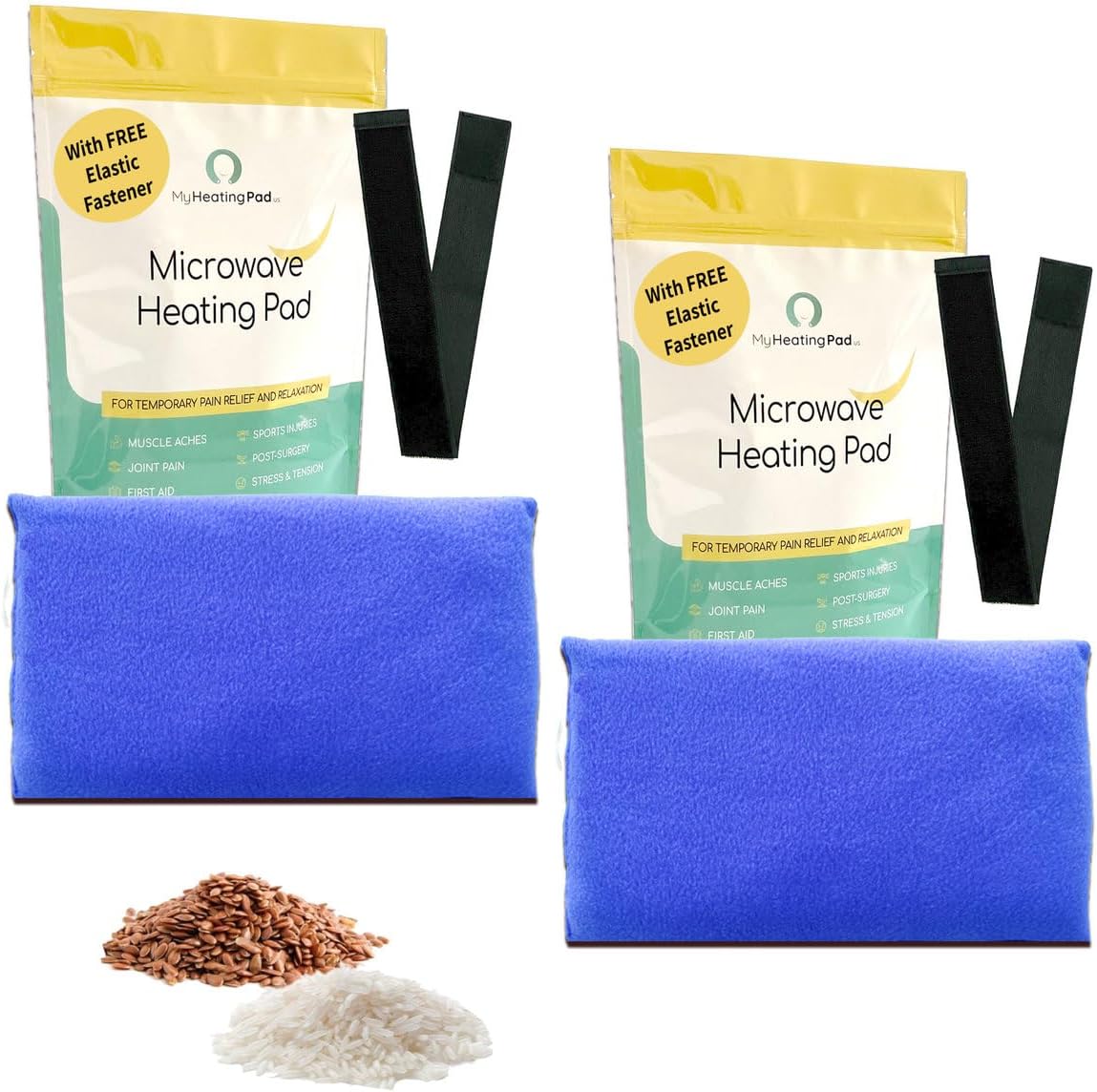 My Heating Pad for a Better Comfort - Moist Microwavable Heating Pads for Joint Pain and Sore Muscles - Microwave Hot Pack Heat Pad for Cramps - Chilled or Heated Pad Therapy Pillow - 2 Packs Blue