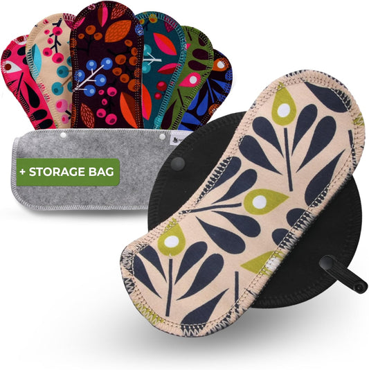 Made in EU - Ultra-Thin Reusable Panty Liners (Medium, 7-Pack) – High-Temp Washable Cloth Panty Liners for Women – Durable & Breathable Organic Cotton Keeps You Fresh & Dry for Daily Vaginal Discharge