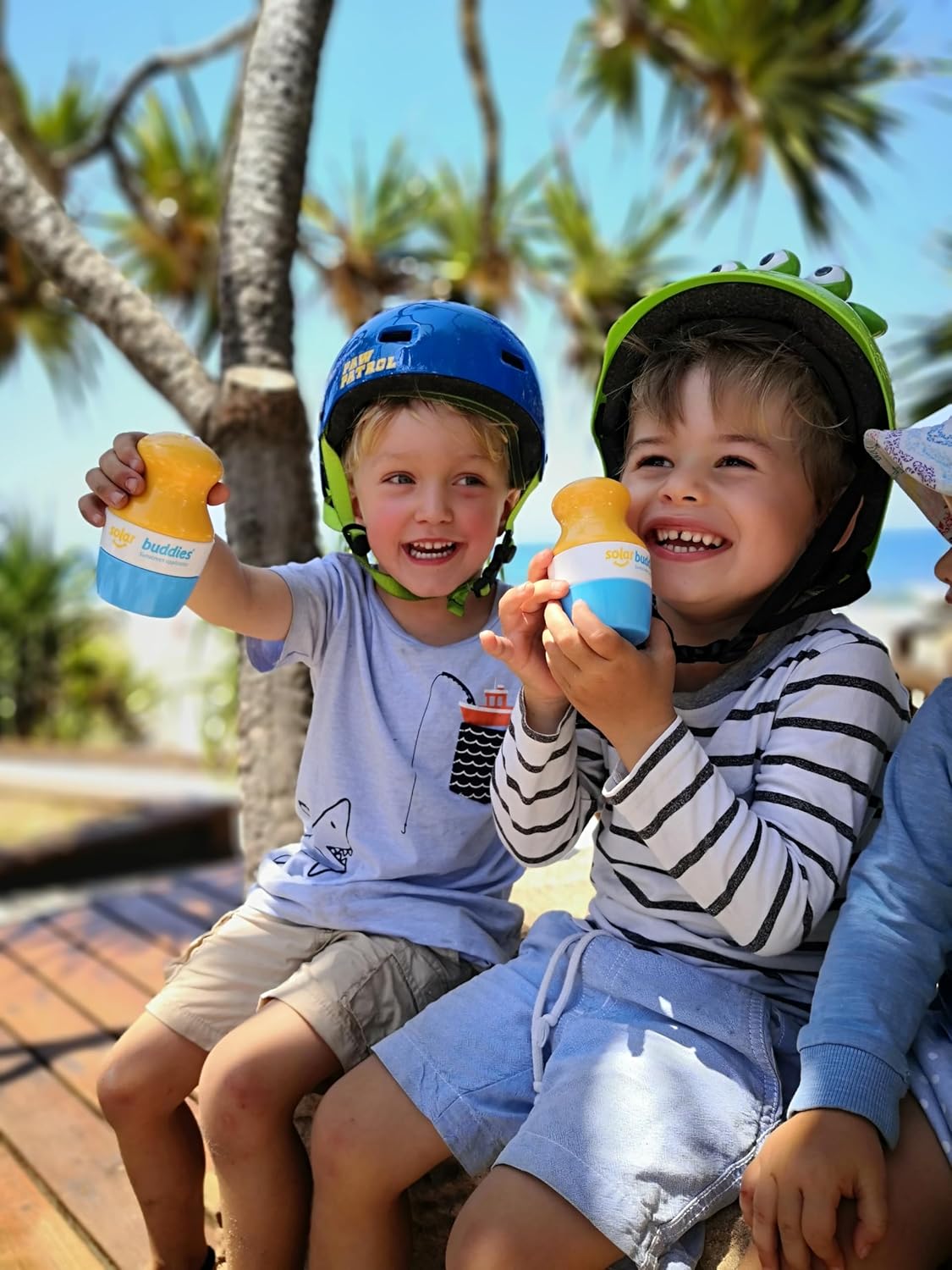 Solar Buddies Sunscreen Applicator - Pink & Green Duo - BPA-Free Refillable Roll on Sponge Sunscreen, Suncream & Lotion Applicator For Kids, Adults & Families - Holds 3.4fl oz, Perfect Size for Travel