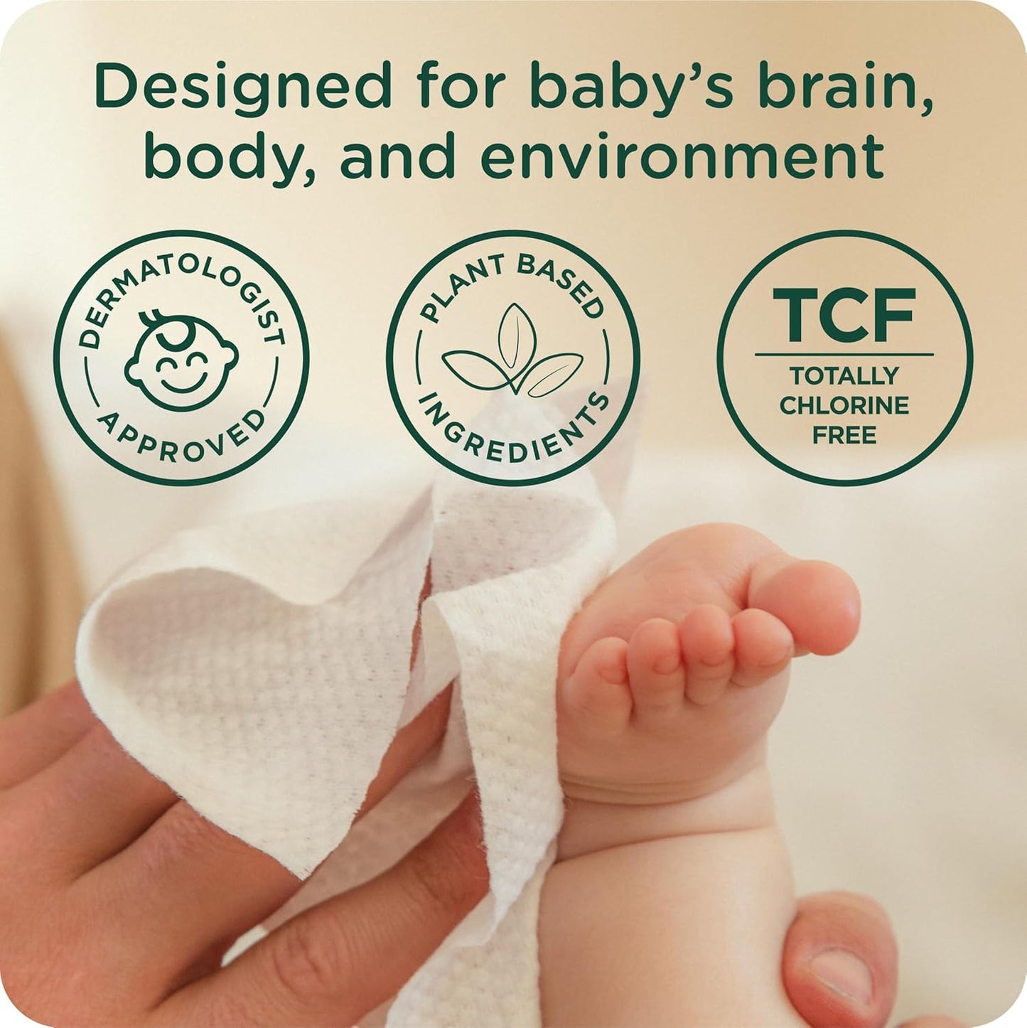 Our Wet Wipes | EWG Verified Safe | 100% Water & Plant Based | Unscented & Safe for Sensitive Skin | Fragrance Free and Totally Chlorine Free (4 packs, 256 wipes)