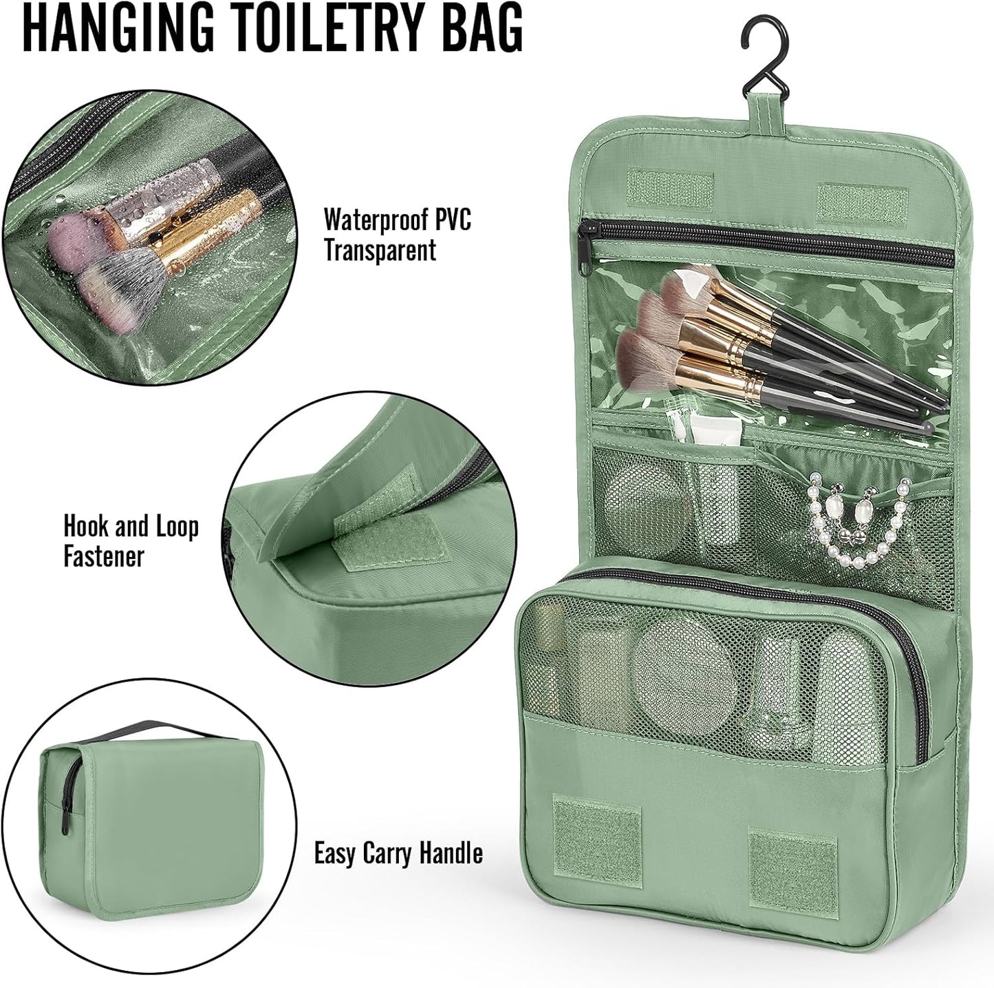 Veken 10 Set Packing Cubes for Travel Essential, Suitcase Organizer Bags in 4 Sizes, Carry-On Luggage Accessories with Large Laundry & Hanging Toiletry Bag, Must-Have for Airplane, Road Trip & Camping